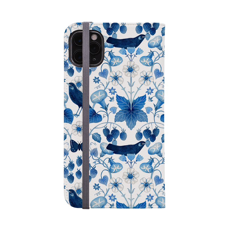 Strawberry Blue Wallet Case By Bex Parkin