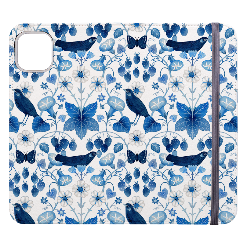 Strawberry Blue Wallet Case By Bex Parkin