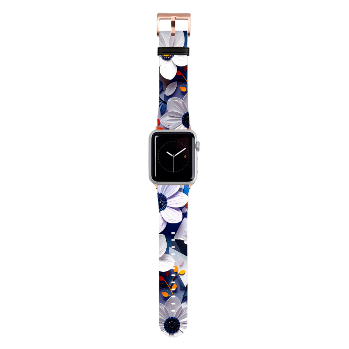 Sommerblaue Blumenmuster Apple Watch Armband