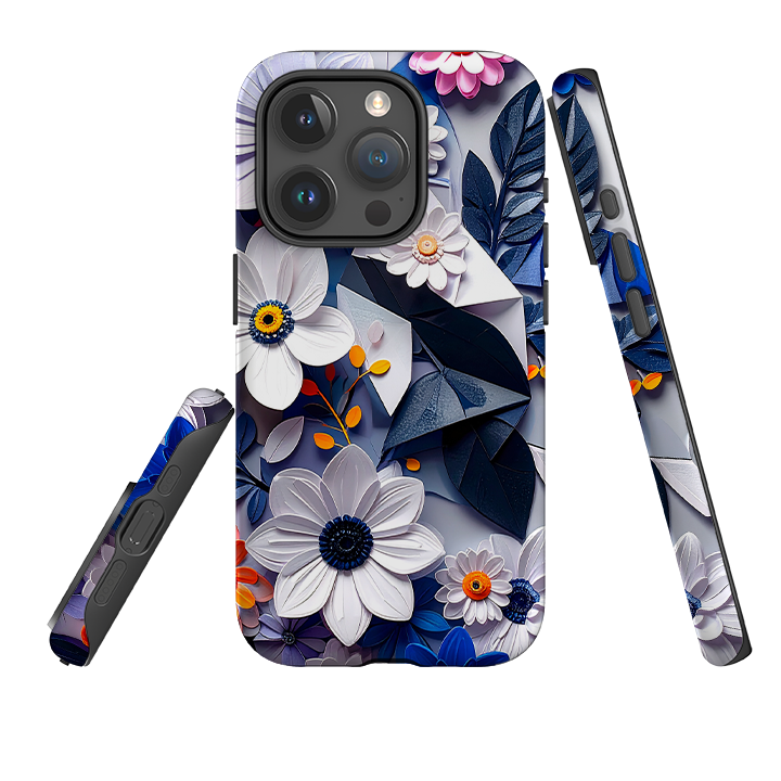 iPhone Tough Case - Summer Blue Florals