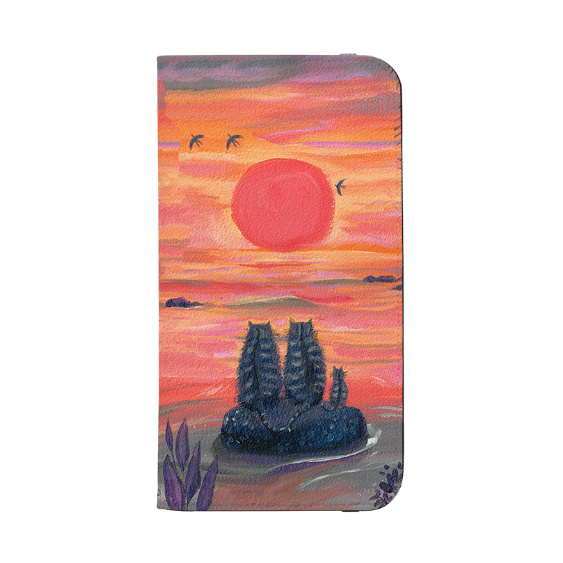 Sunset Cats Wallet Case By Mary Stubberfield