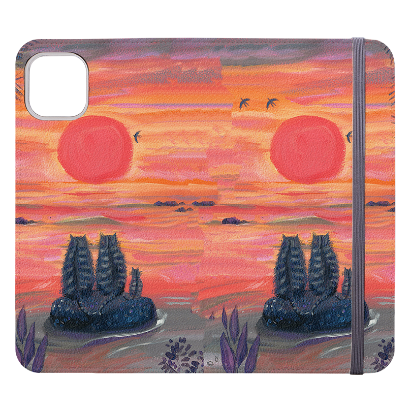 Sunset Cats Wallet Case By Mary Stubberfield