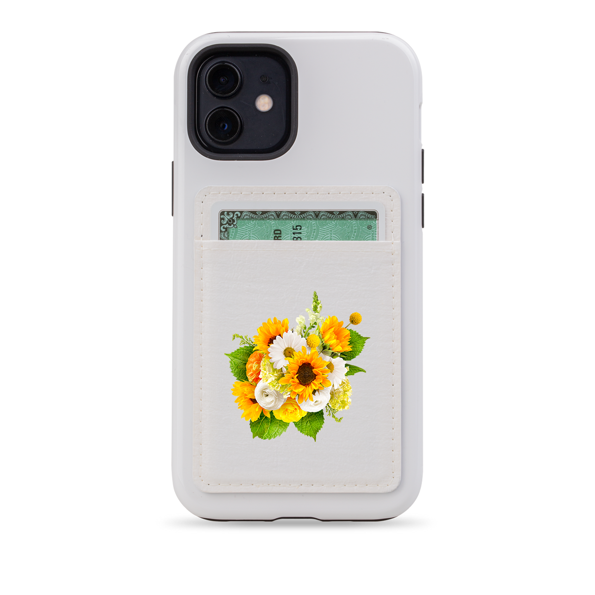 Sunshine Floral MagSafe Wallet- White