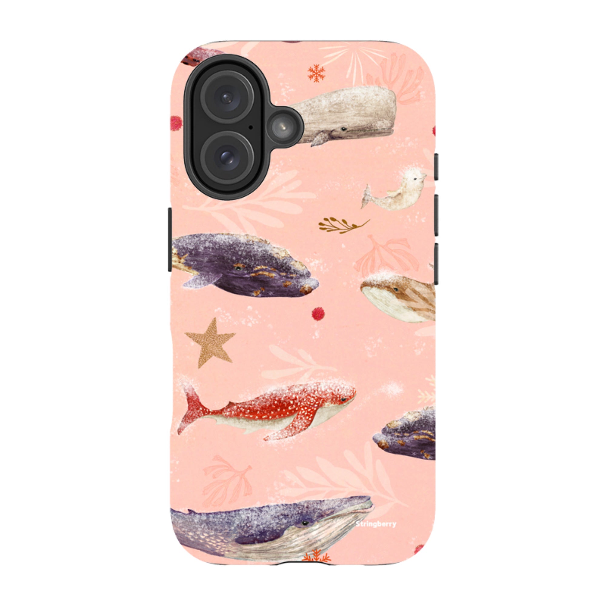 iPhone Tough Case - Sugar Plum Whales By Katherine Quinn