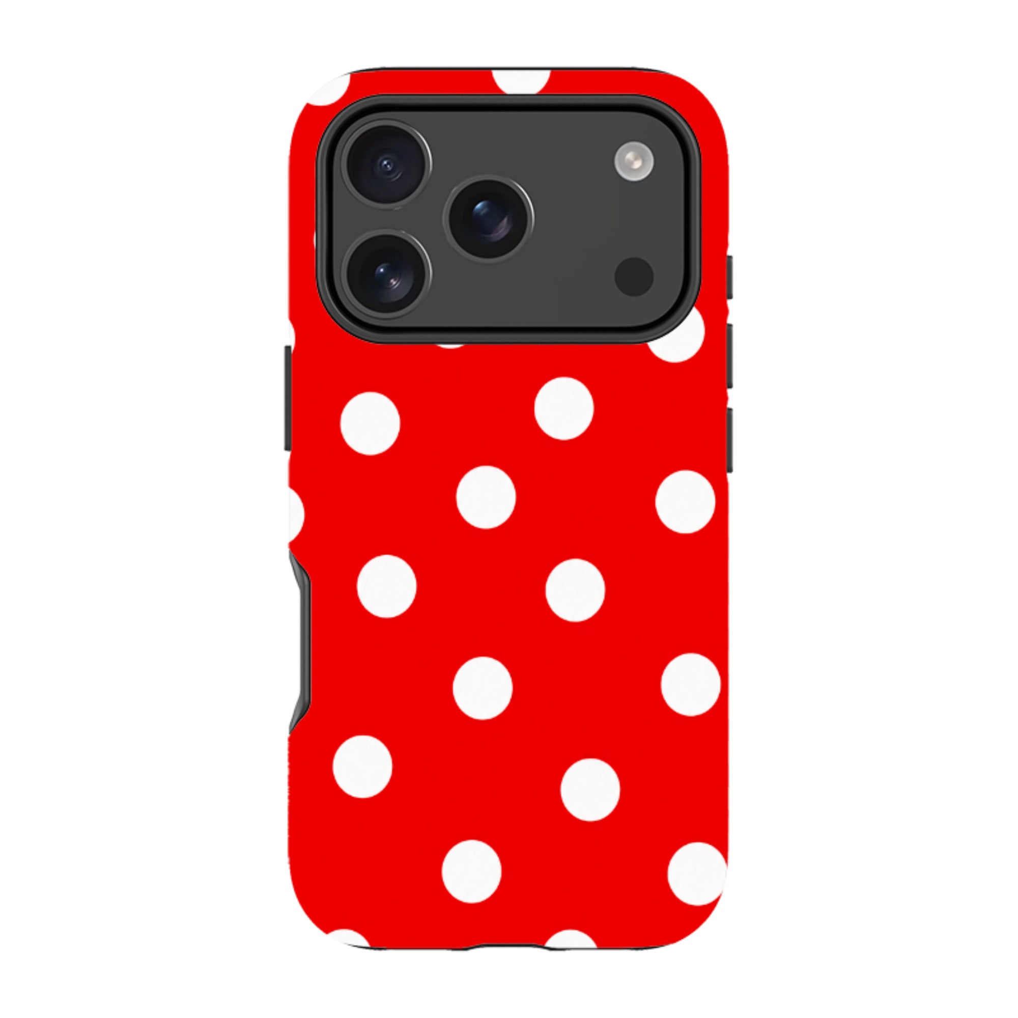 iPhone Tough Case - Red & White Polka Dot