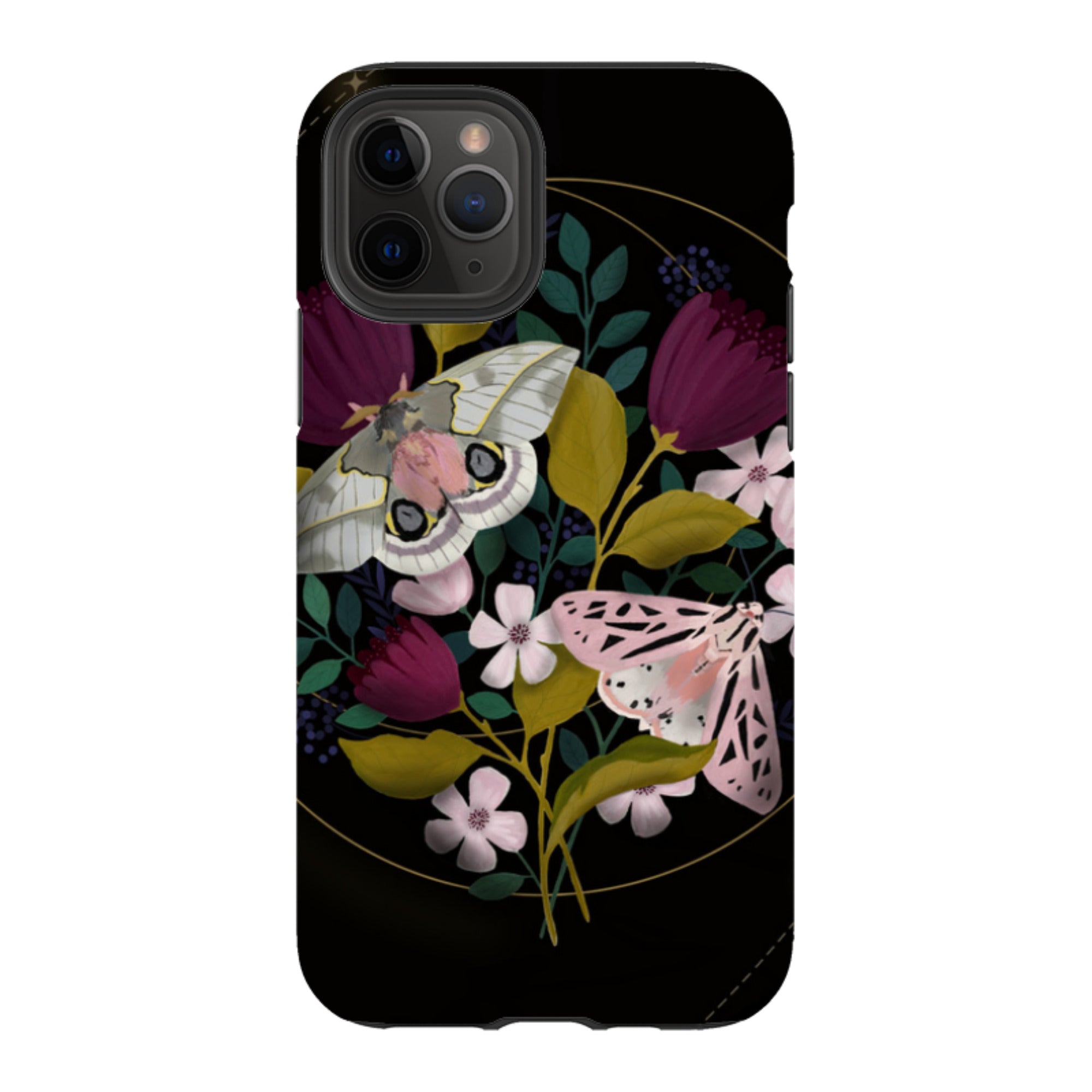 iPhone Tough Case - Moon Moths By Bex Parkin