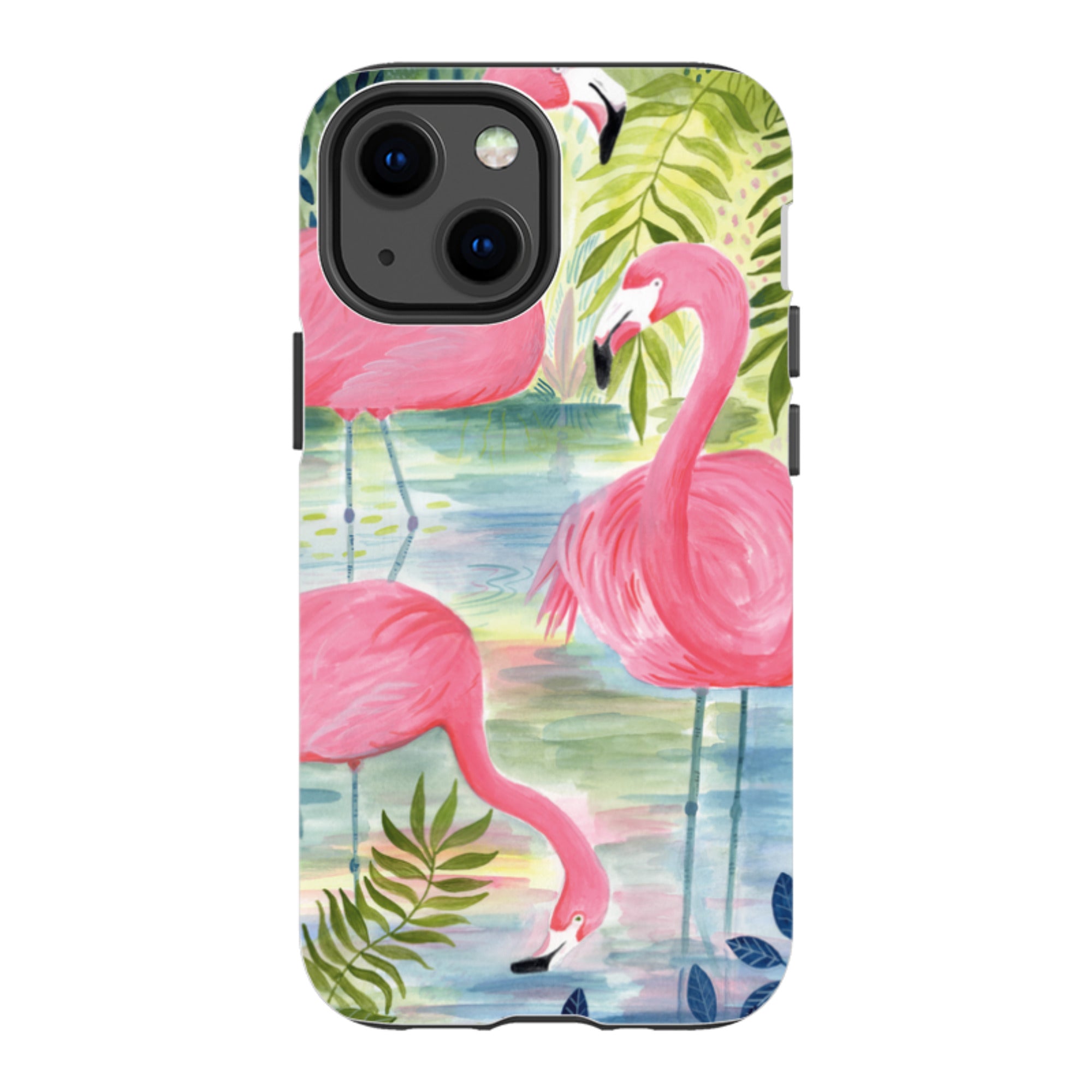 iPhone Tough Case - Three Flamingo By Bex Parkin