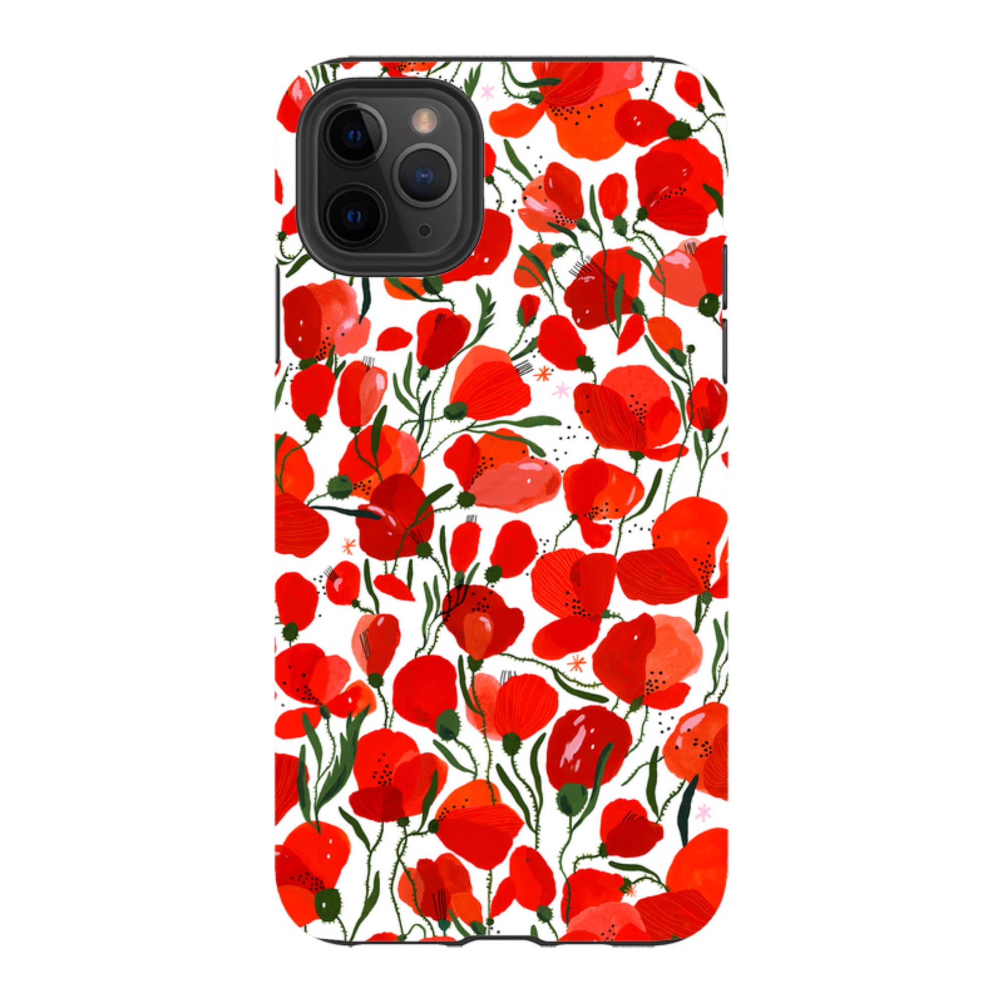 iPhone Tough Case - Poppies Pattern By Madalina Andronic