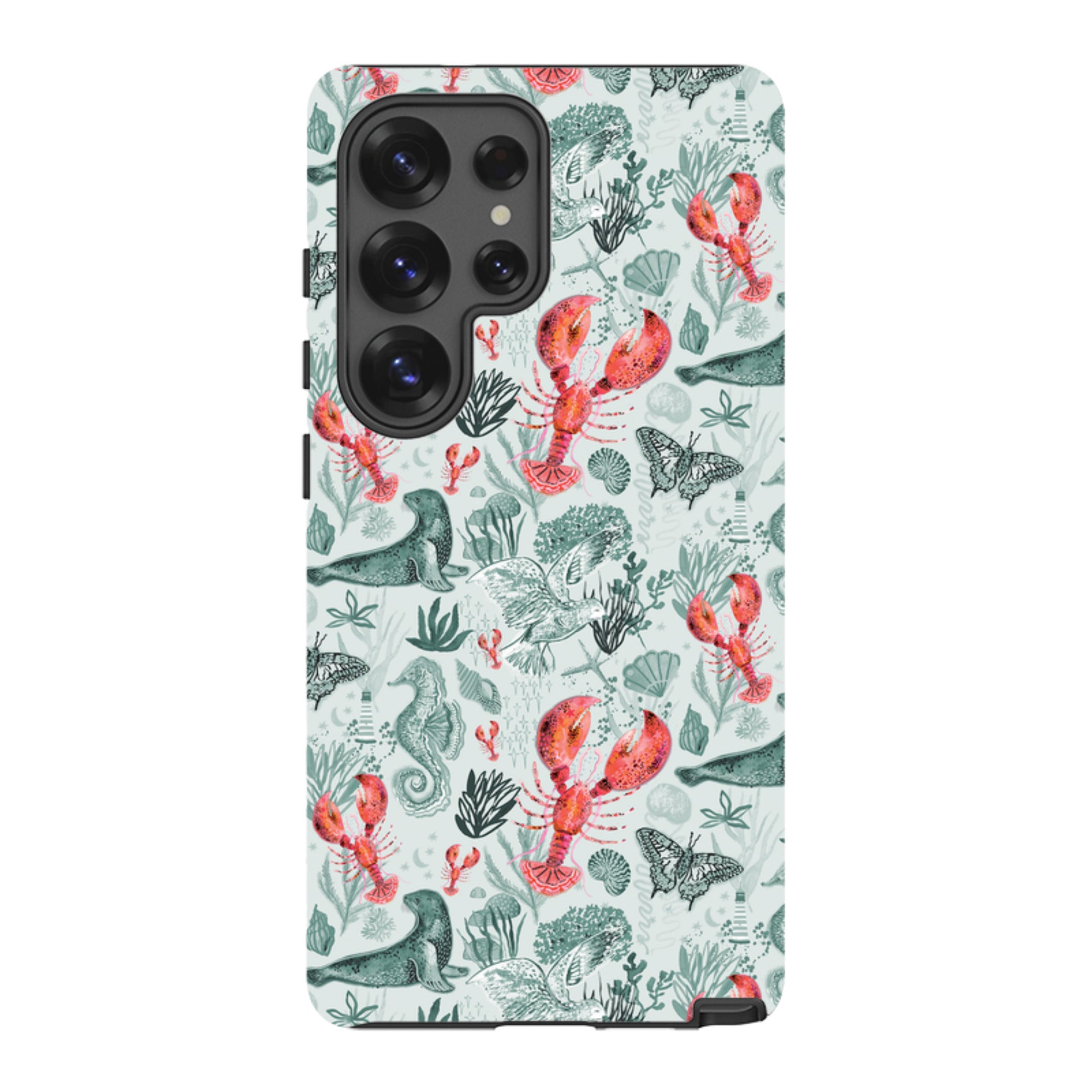 Samsung Tough  Case - Teal Seals and Lovely Lobsters By Emma Frances Grant
