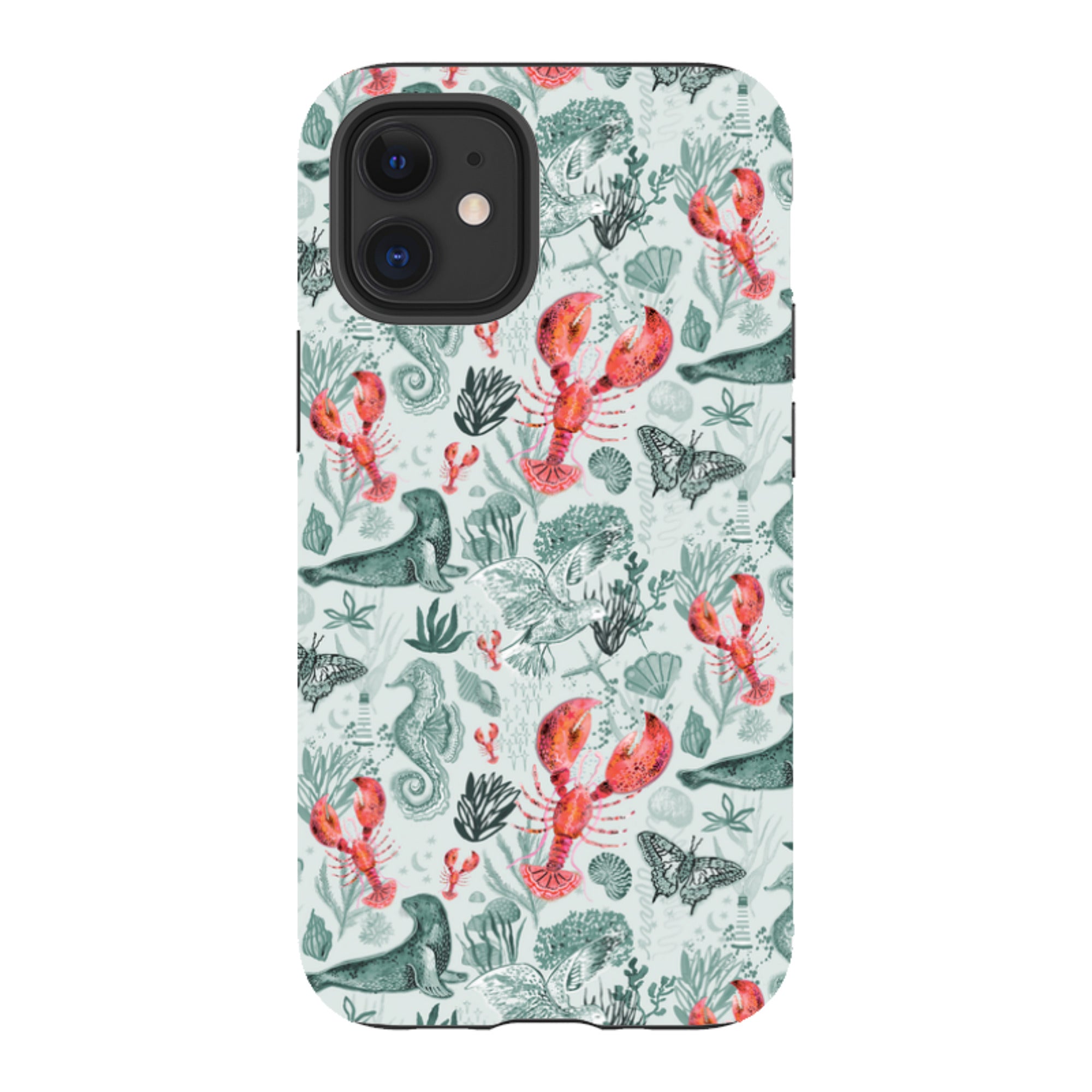 iPhone Case - Teal Seals and Lovely Lobsters By Emma Frances Grant