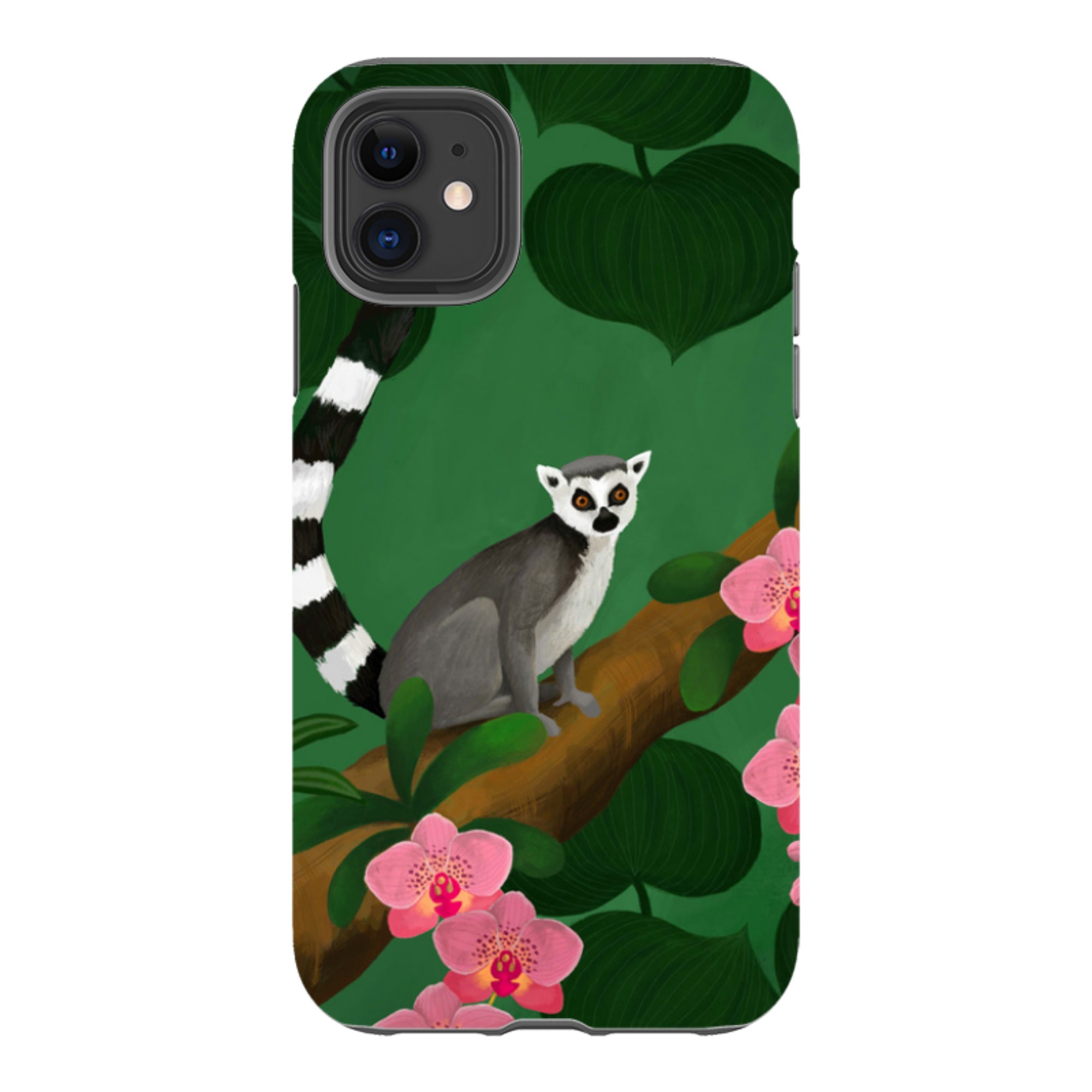 iPhone Tough Case - Lemur And Orchids By Bex Parkin
