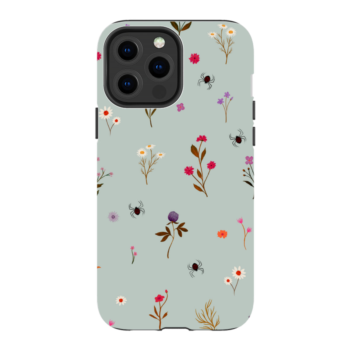 iPhone Tough Case - Florals and Spiders - Dusty Gourd By Katherine Quinn