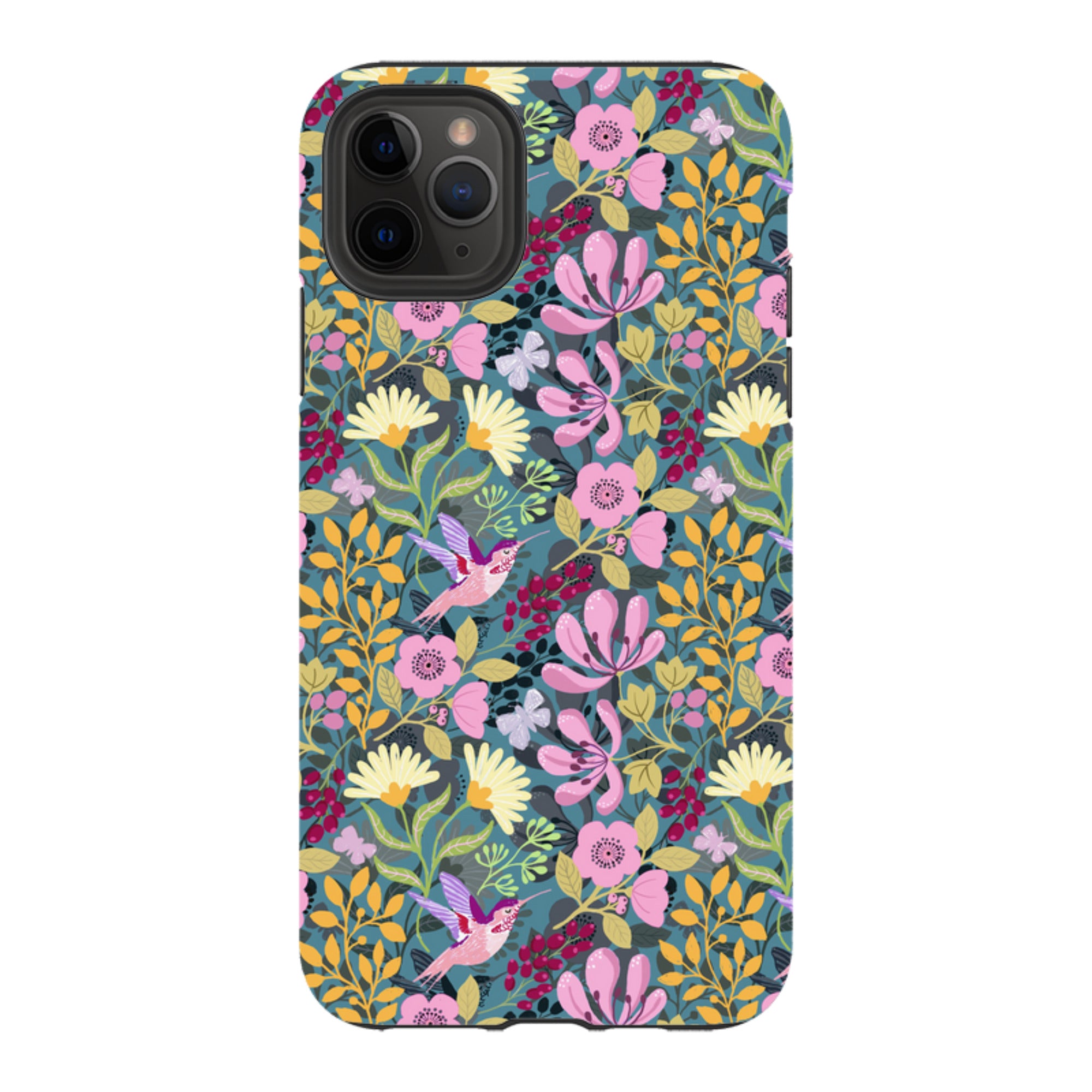 iPhone Tough Case - Hummingbird Pattern By Bex Parkin