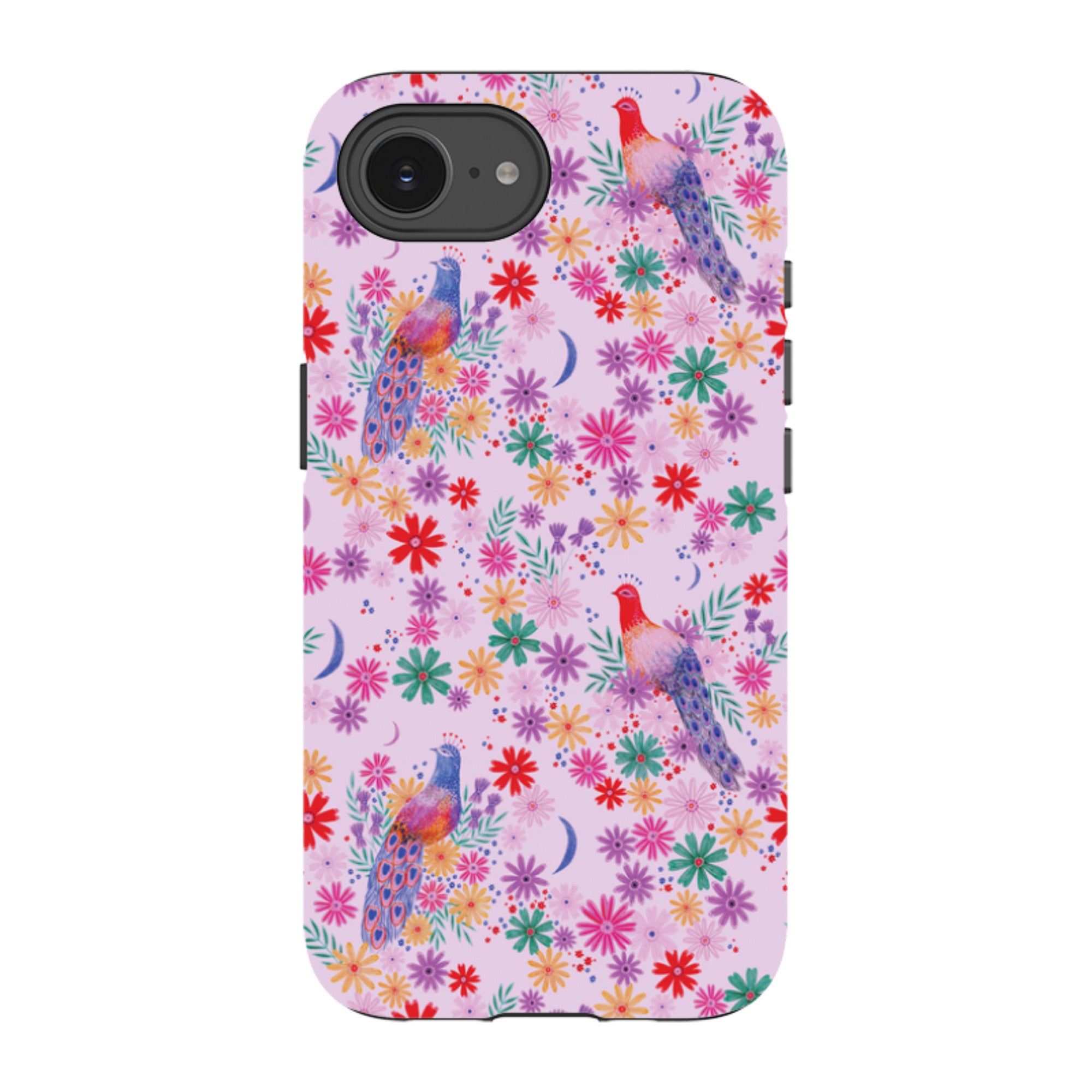 iPhone Tough Case - Peacock Pattern Lilac By Lee Foster Wilson