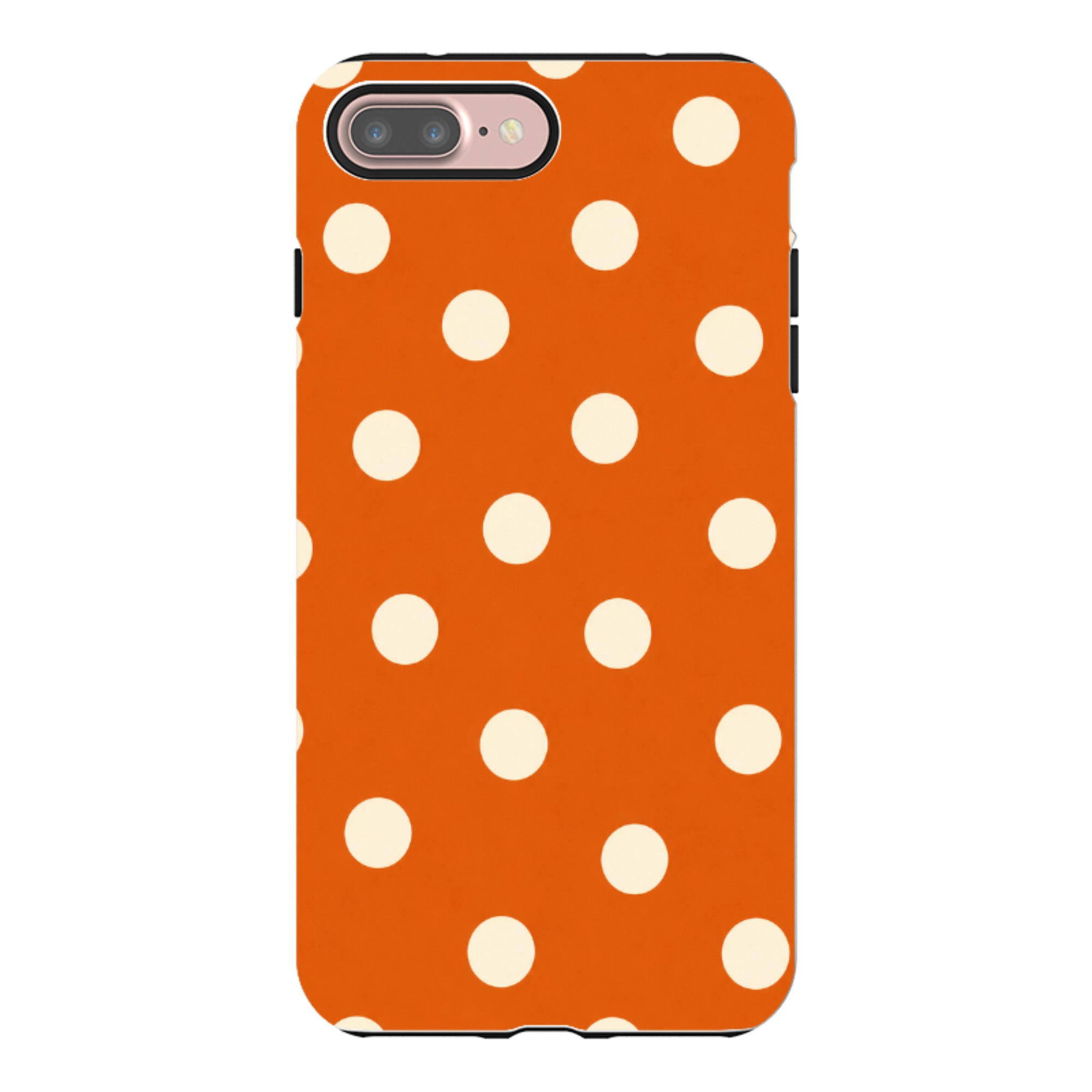 iPhone Tough Case - Orange & Cream Polka Dot