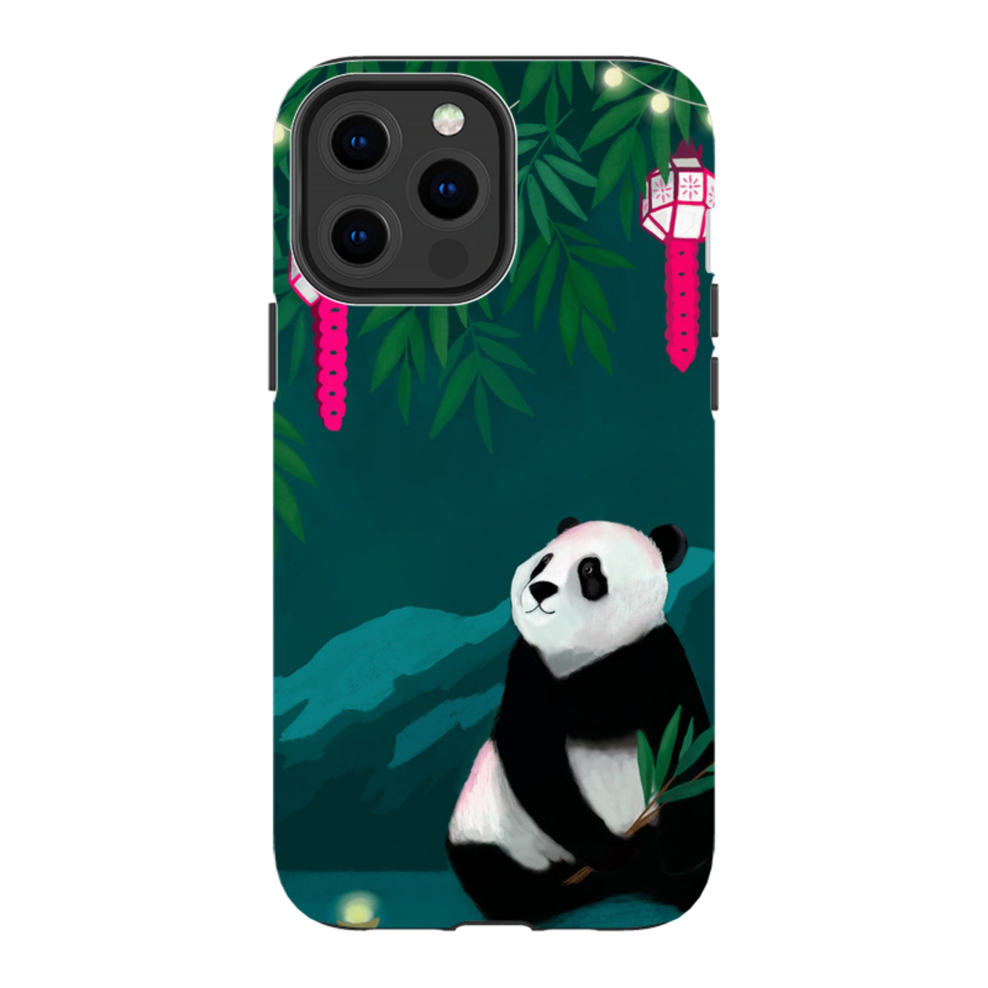 iPhone Tough Case - Panda And Lanterns By Bex Parkin