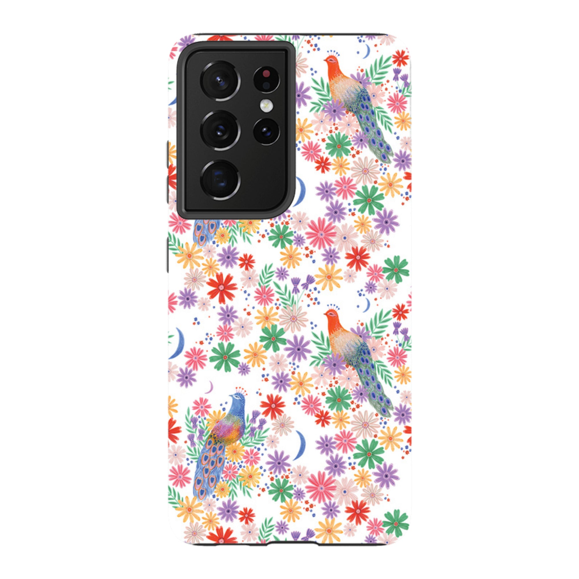 Samsung Tough Case - Peacock Pattern White By Lee Foster Wilson
