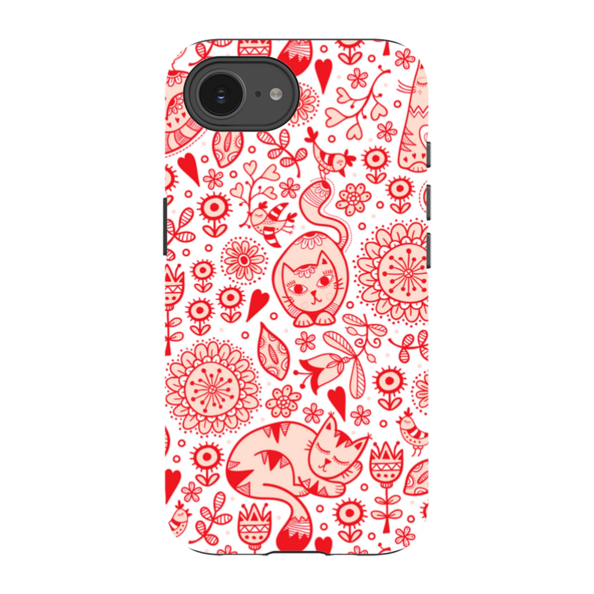 iPhone Tough Case - Red Cats By Suzy Taylor