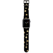 Black and Gold Stars Apple Watch Strap
