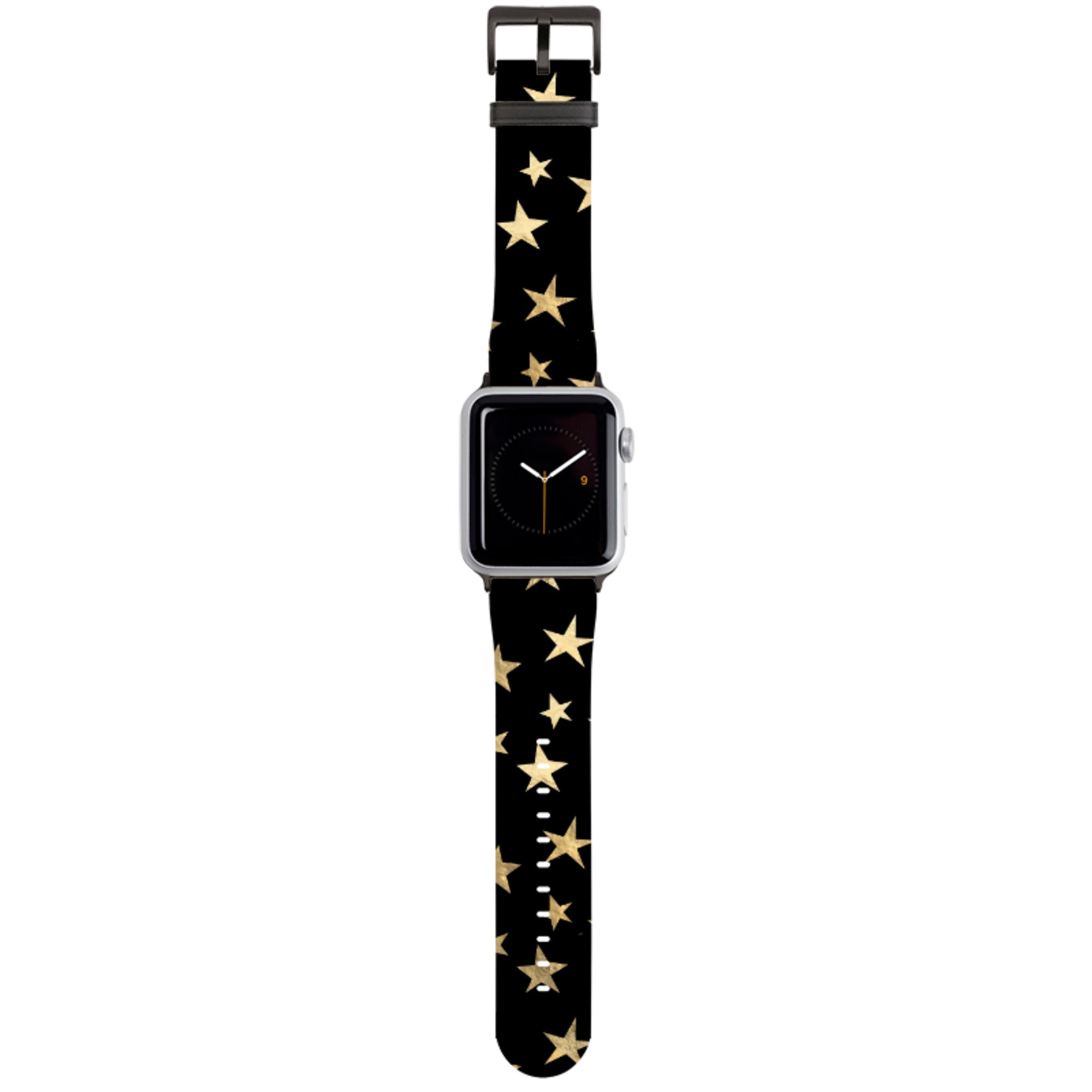 Black and Gold Stars Apple Watch Strap