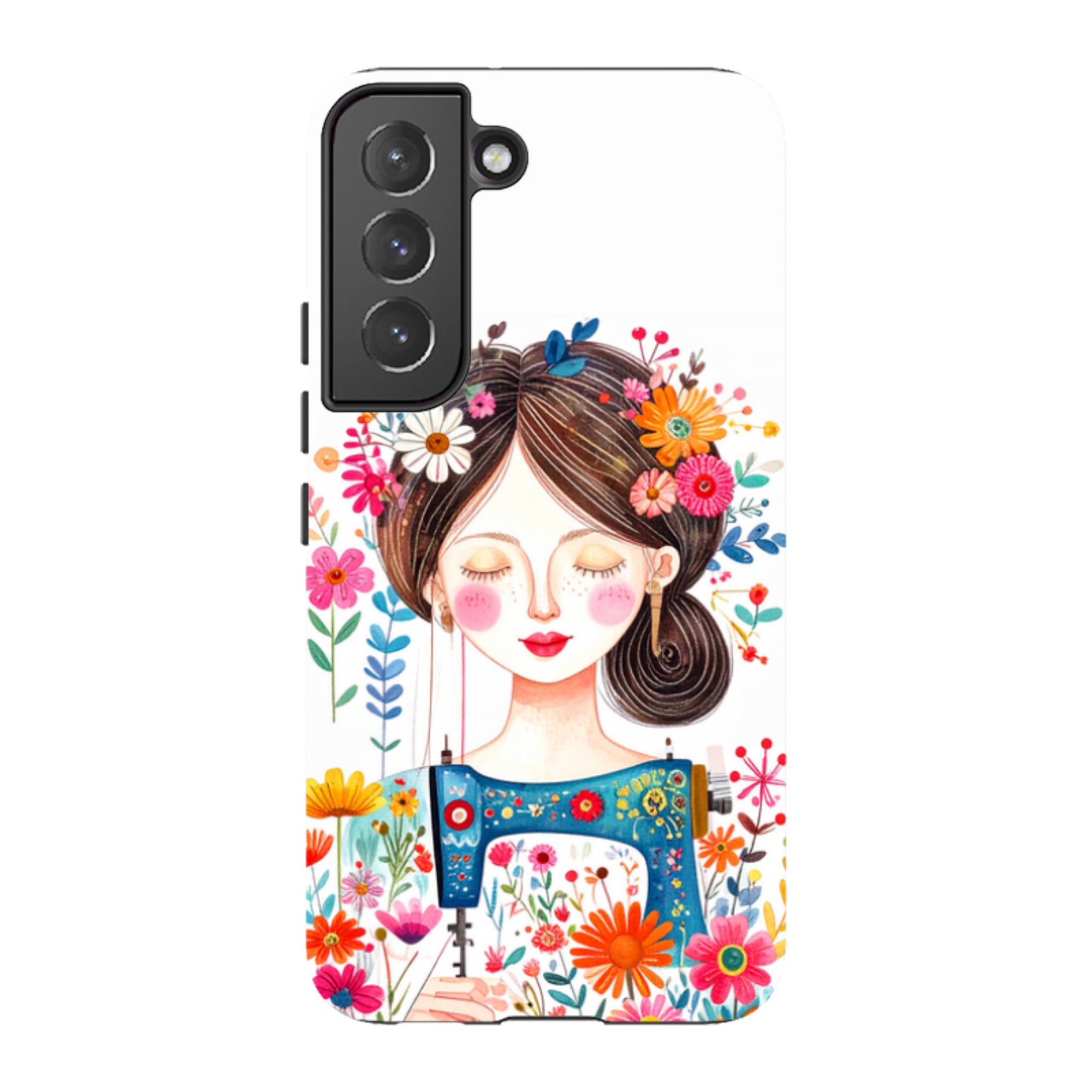 Samsung Tough  Case - Floral Sewing Lady