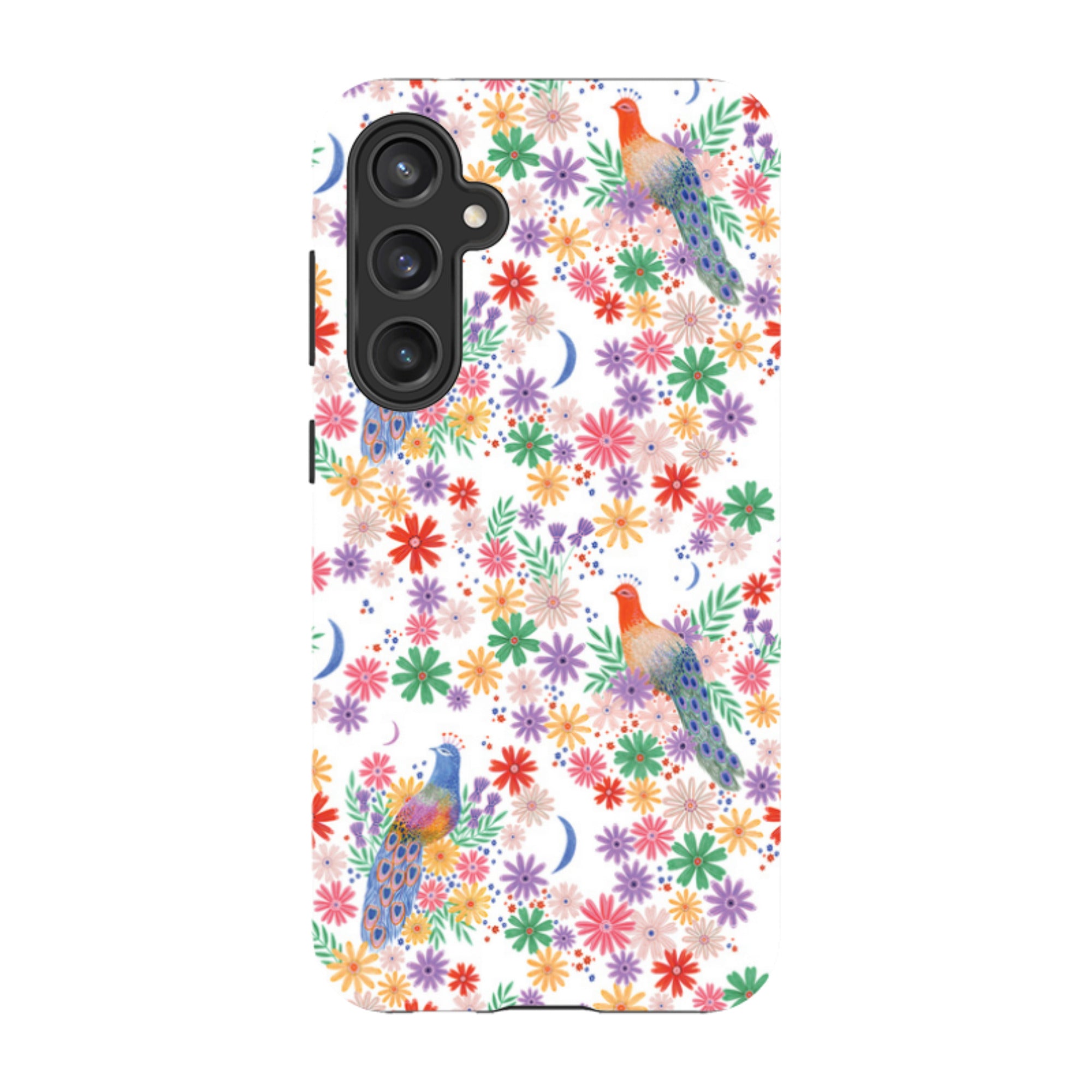 Samsung Tough Case - Peacock Pattern White By Lee Foster Wilson