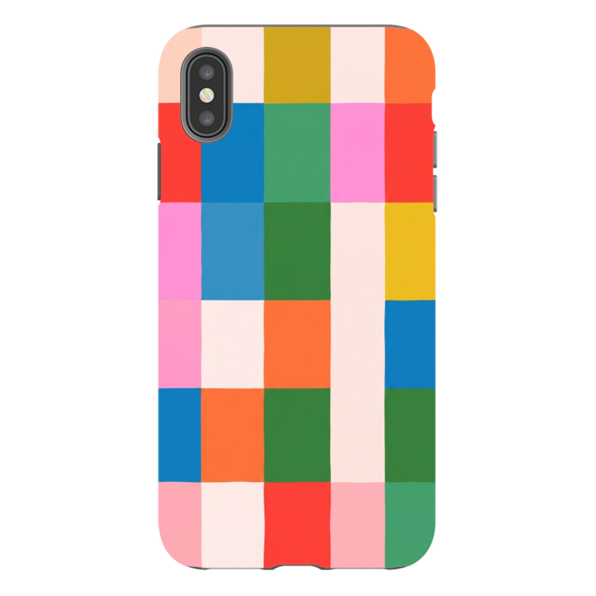 iPhone Tough Case - Multicolour Patchwork plaid