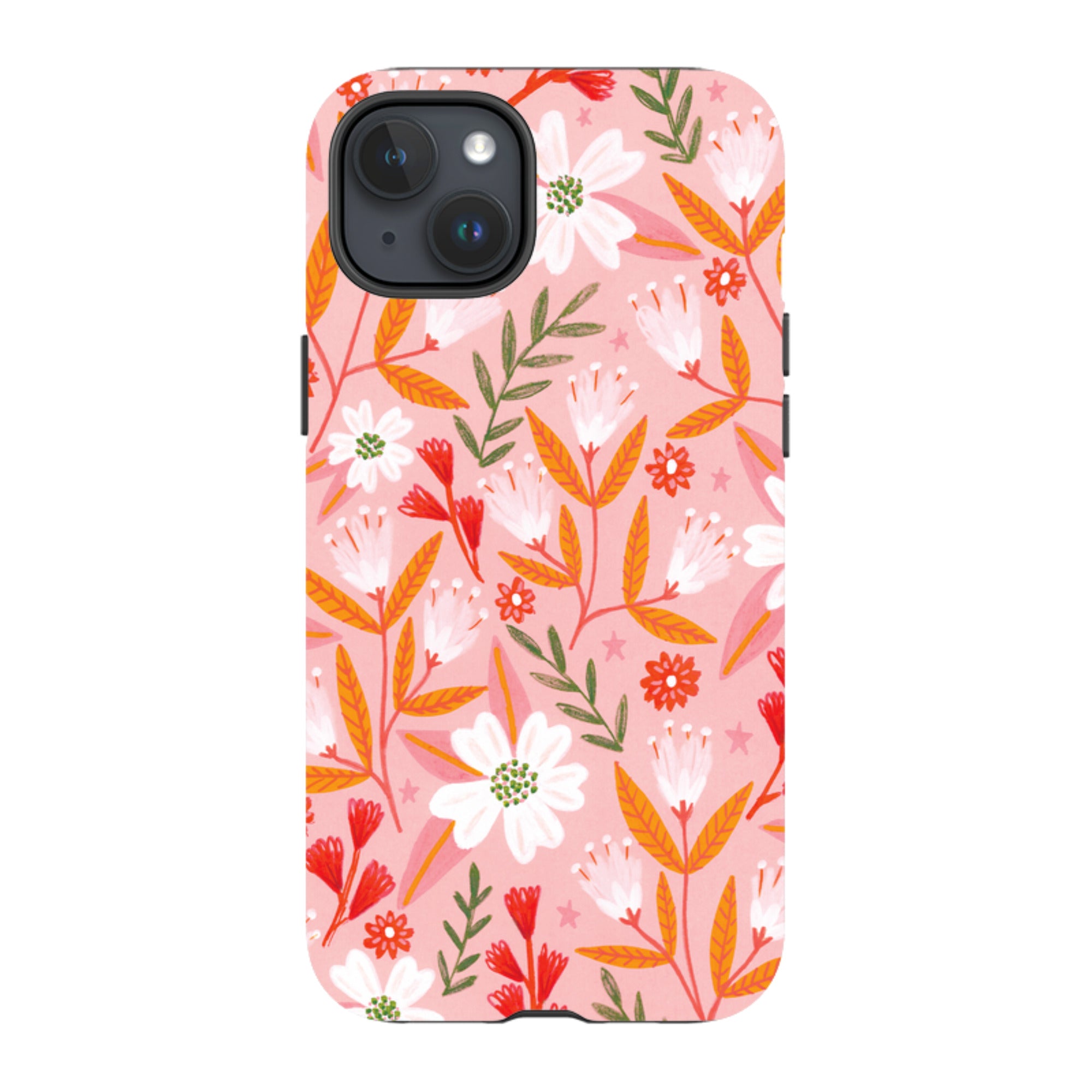 iPhone Tough Case - Pink And Orange Florals By Lee Foster Wilson