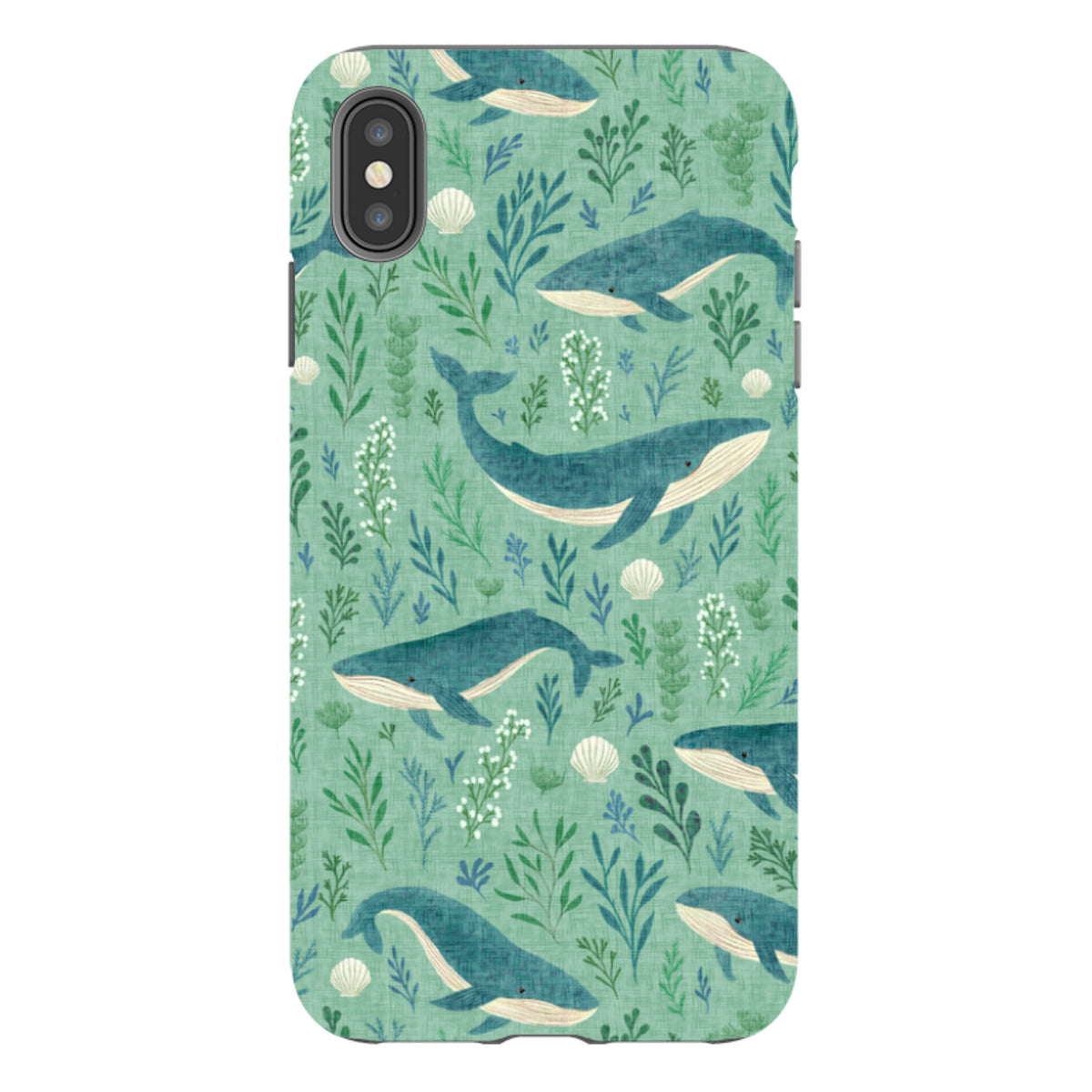 iPhone Tough Case - Whale garden blue By Katherine Quinn