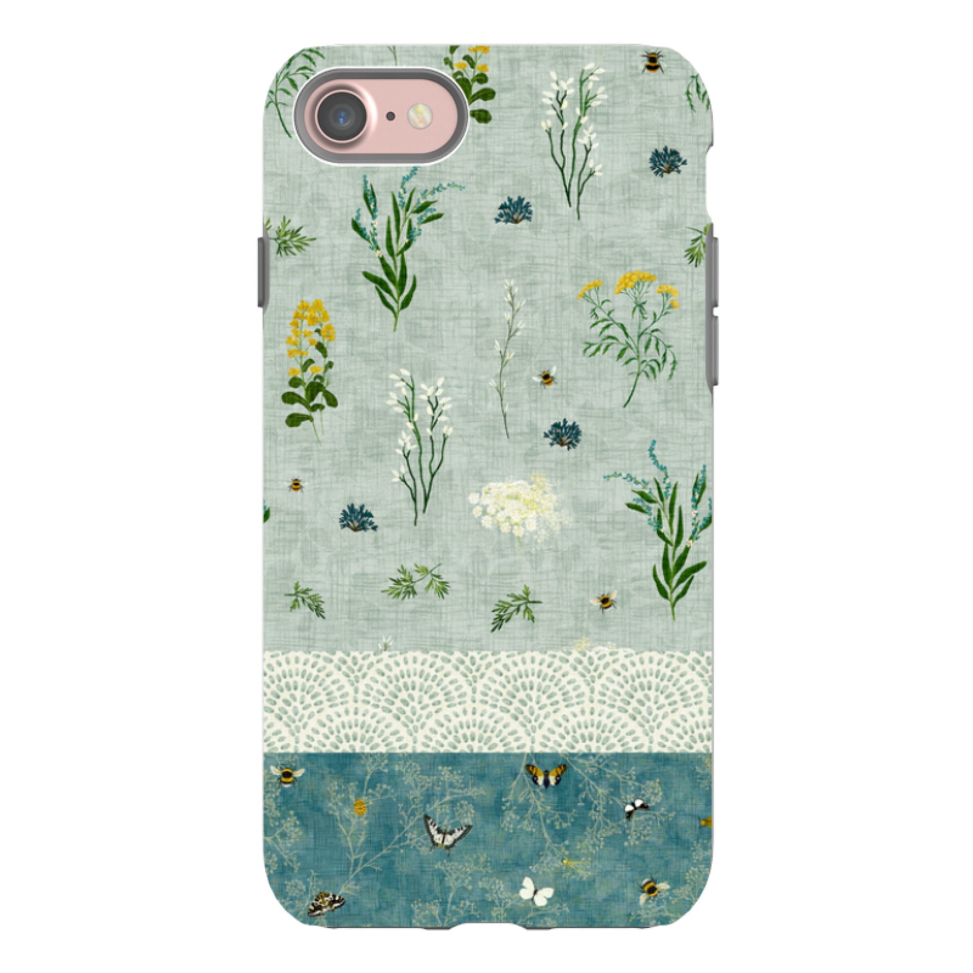 iPhone Tough Case - Song Bird Florals and Bees 2 By Katherine Quinn