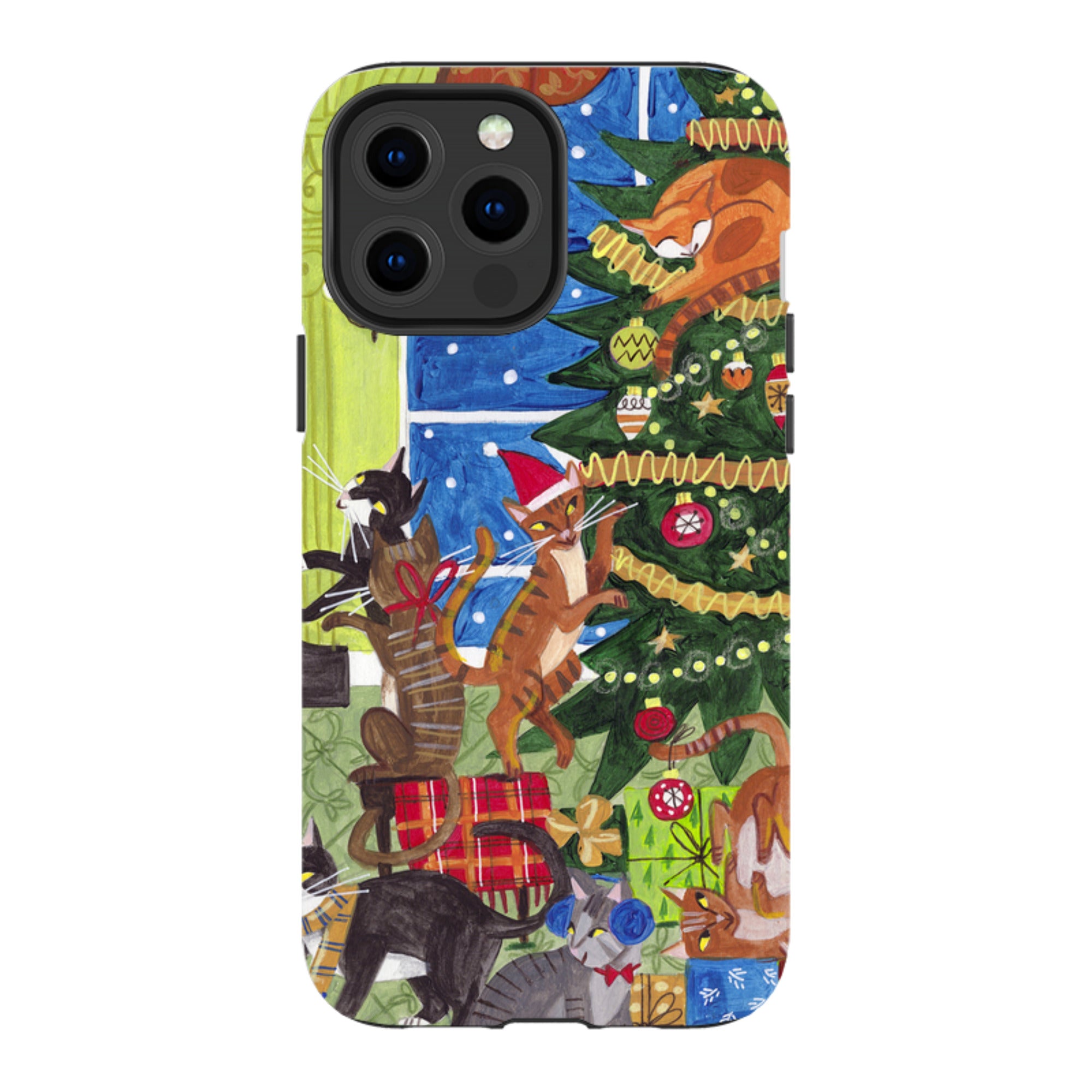 iPhone MagSafe Tough Case - Christmas Cats By Caroline Bonne Muller