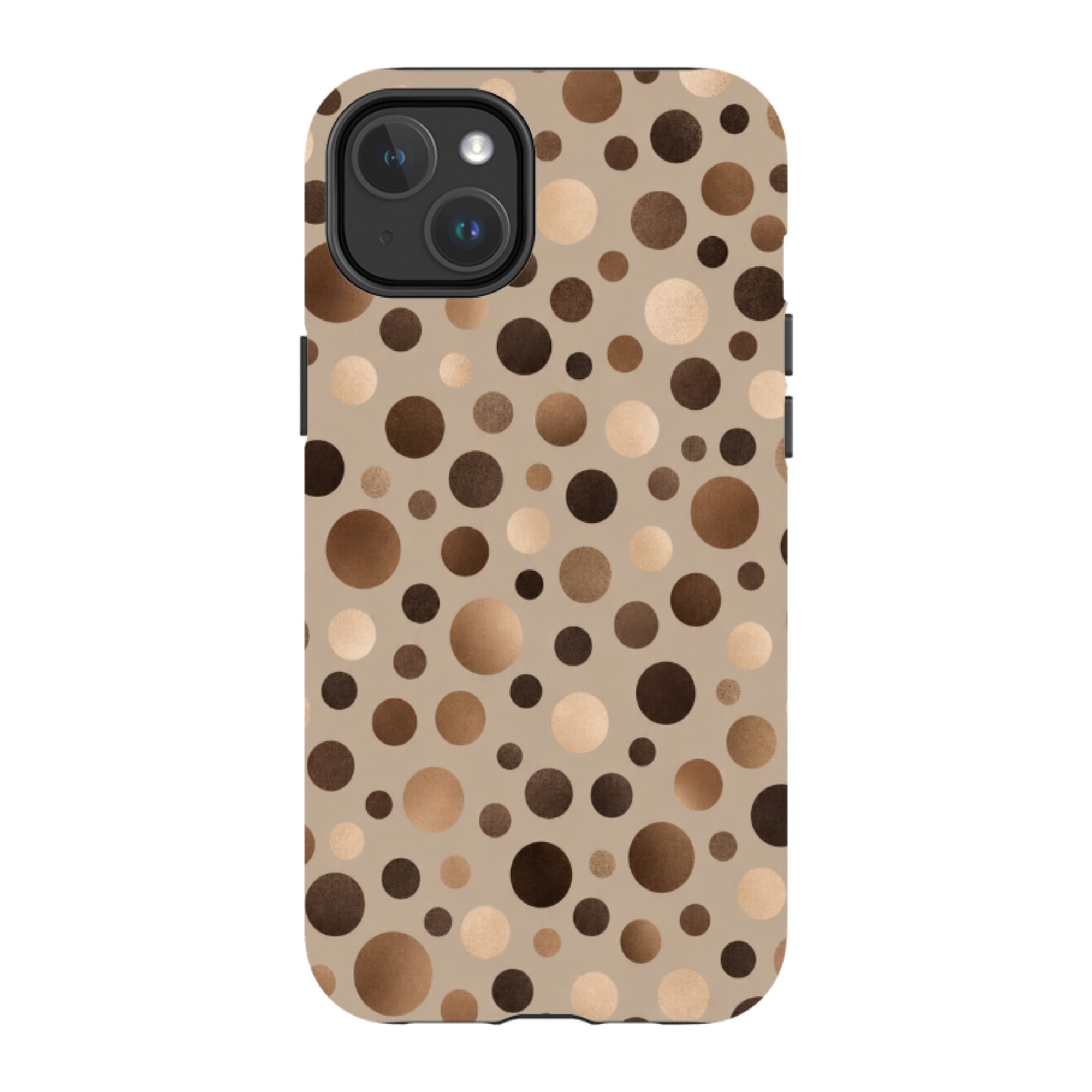 iPhone MagSafe Tough Case - Rose Gold Polka Dot