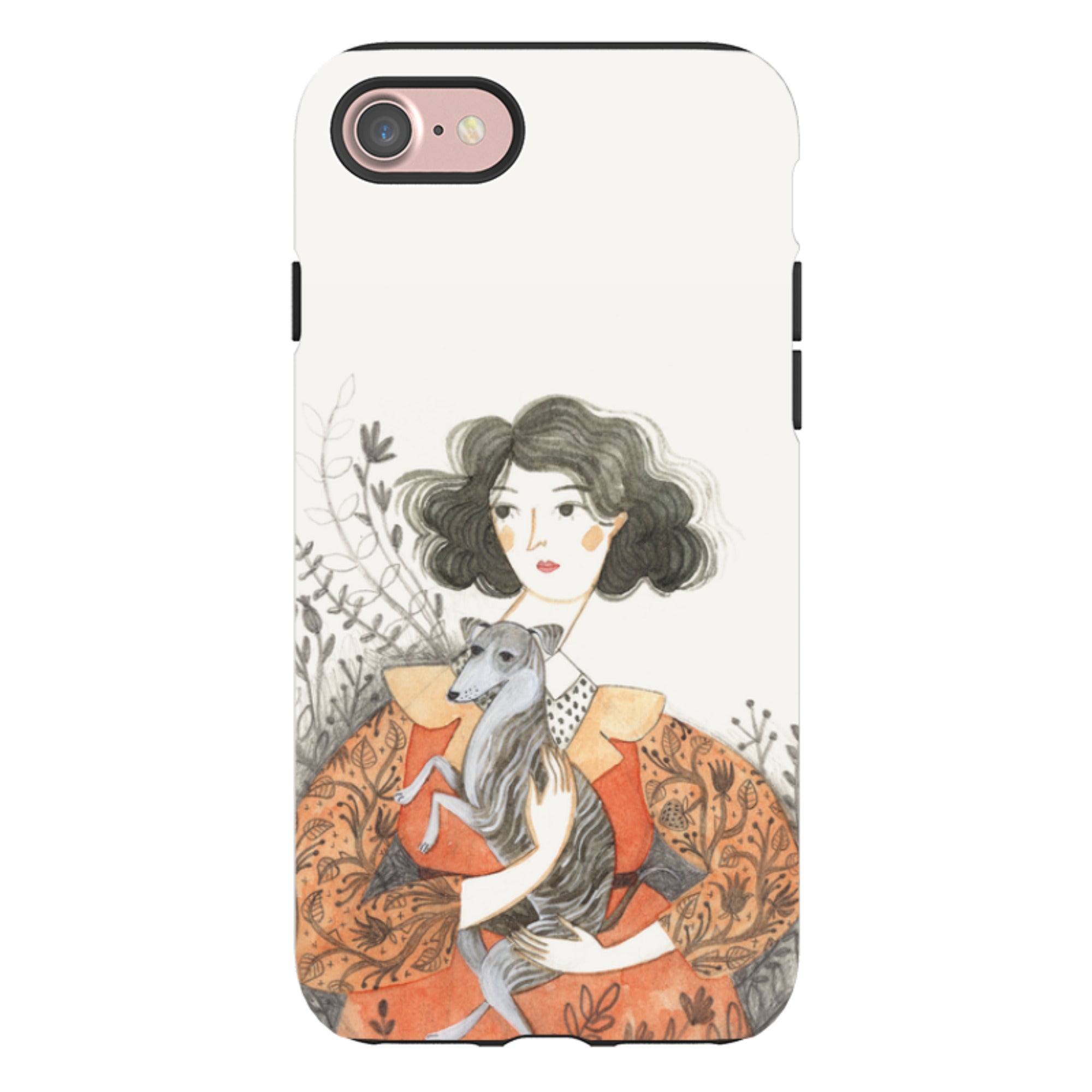 iPhone Tough Case - Lady With Whippet By Meghann Rader
