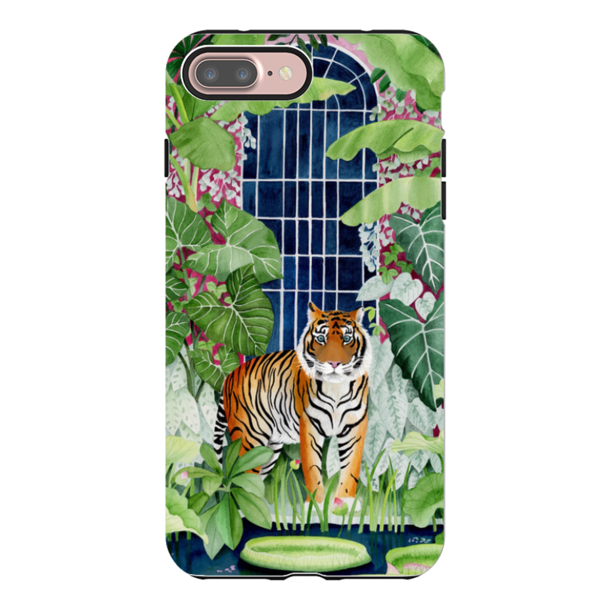 iPhone Tough Case - Green House Tiger By Bex Parkin