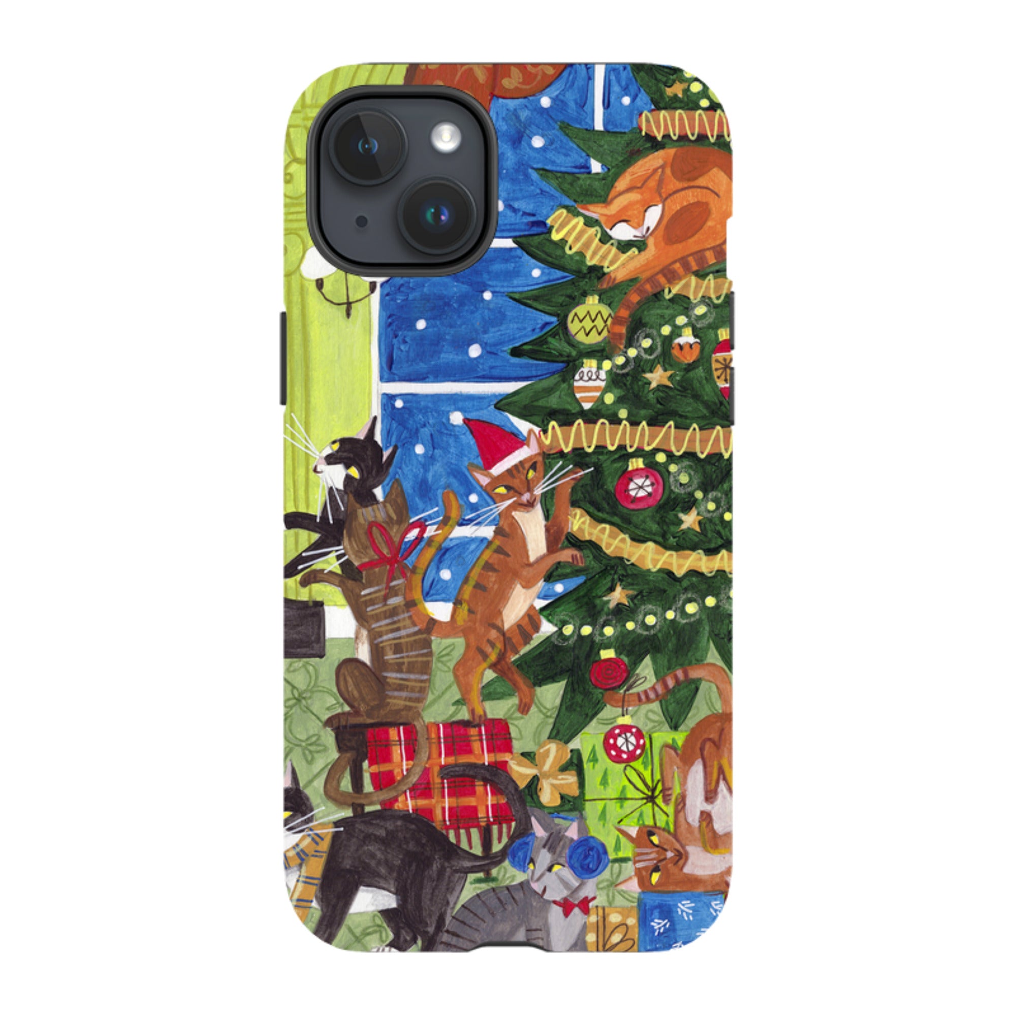 iPhone MagSafe Tough Case - Christmas Cats By Caroline Bonne Muller
