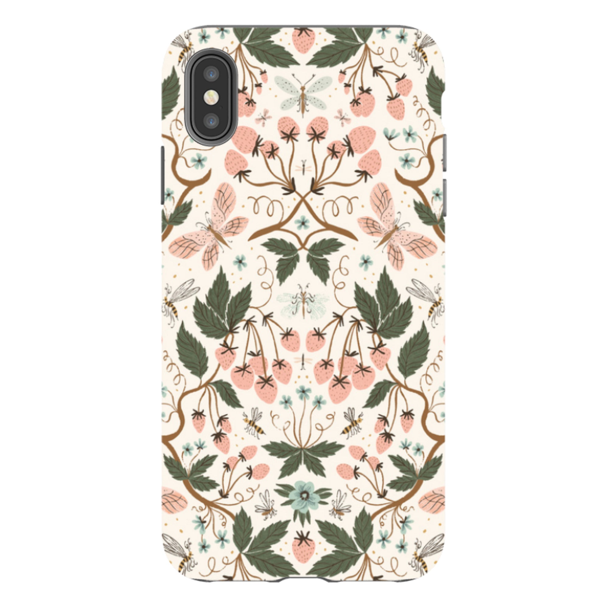 iPhone Tough Case - Bugs And Berries Pattern By Meghann Rader