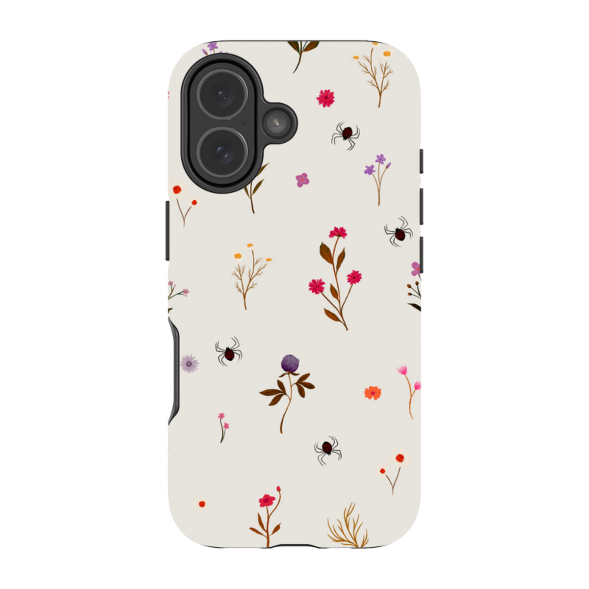 iPhone Tough Case - Florals and Spiders - Stone By Katherine Quinn