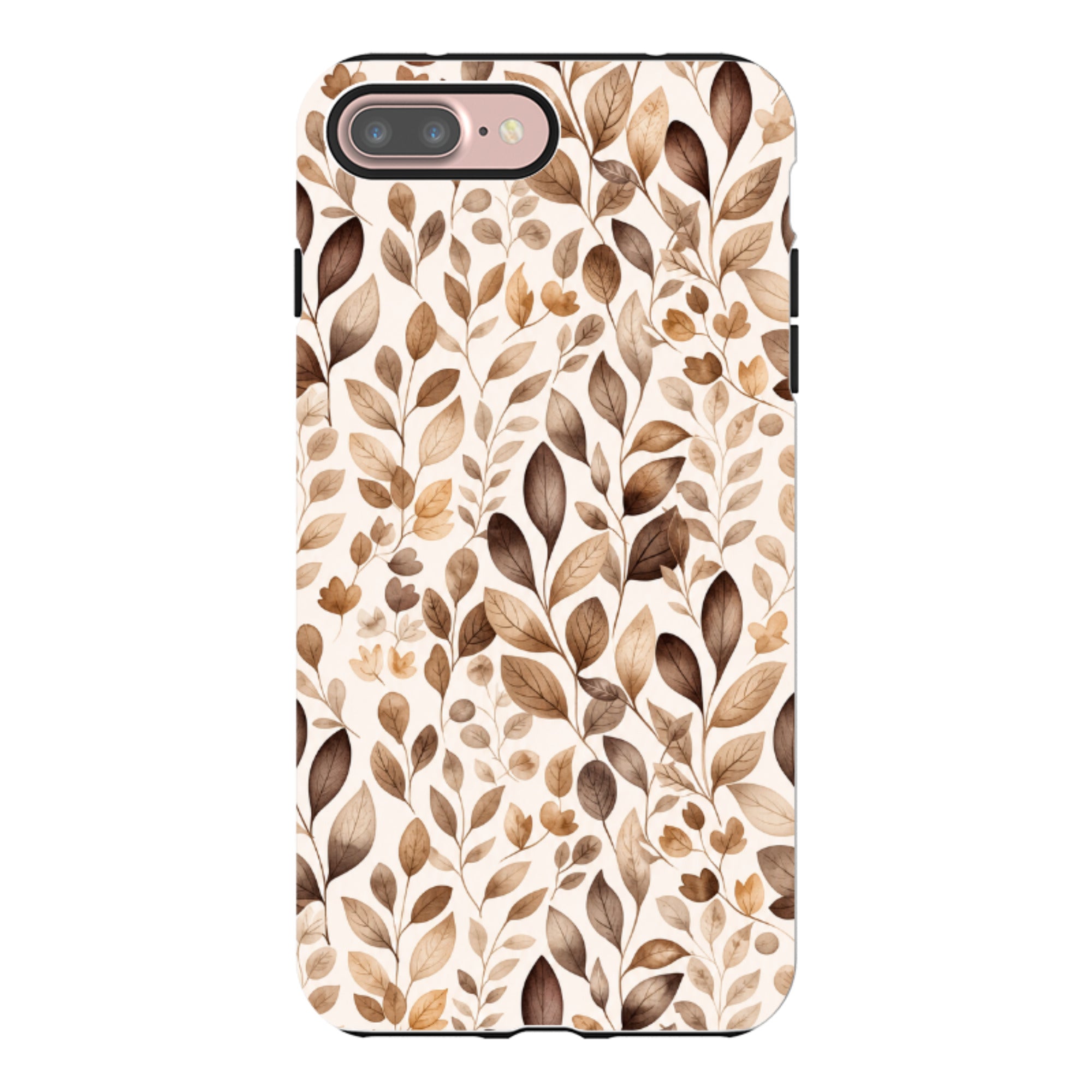iPhone Tough Case - Beige Aesthetic Leaves