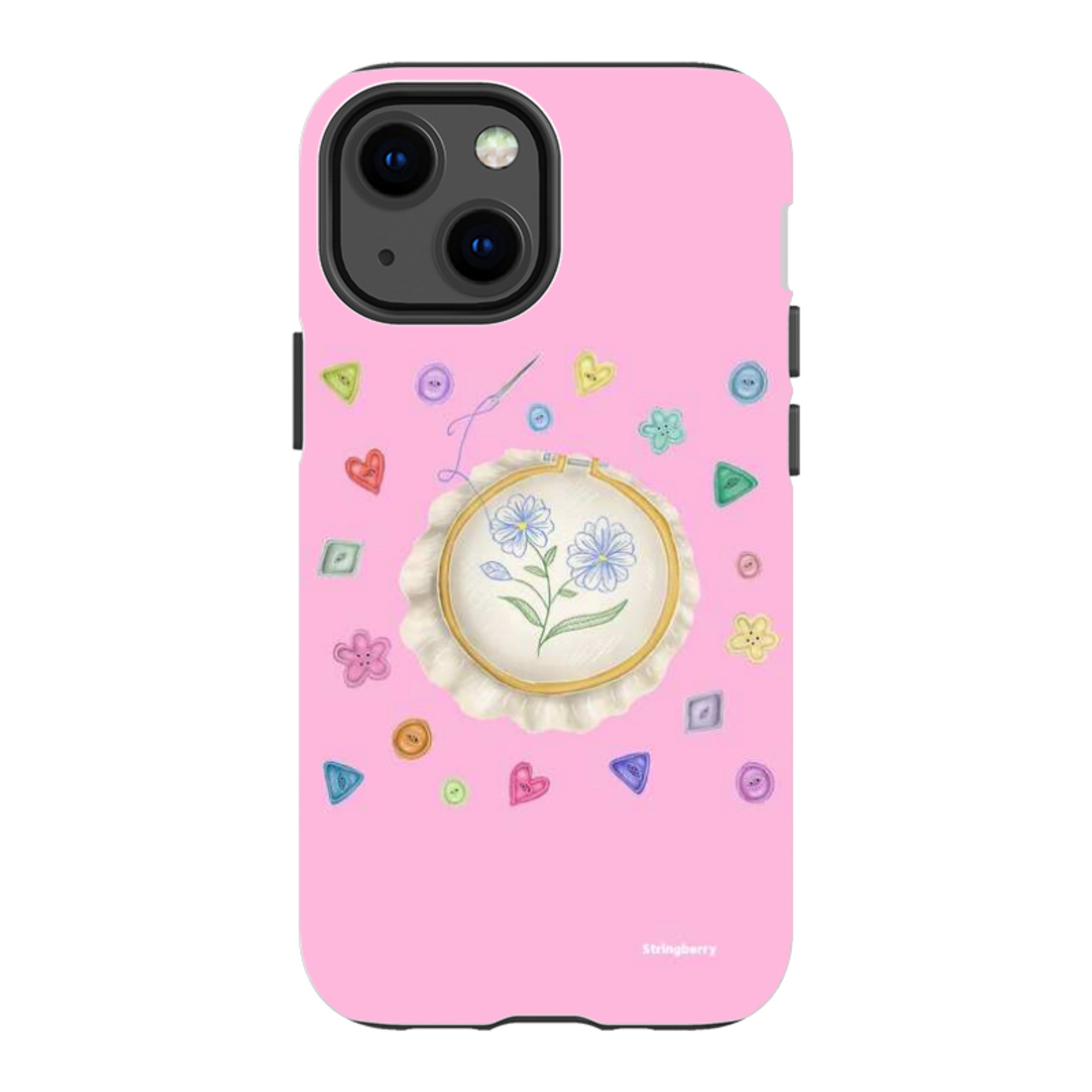 iPhone Tough Case - Flower Buttons Needlework By Catherine Rowe