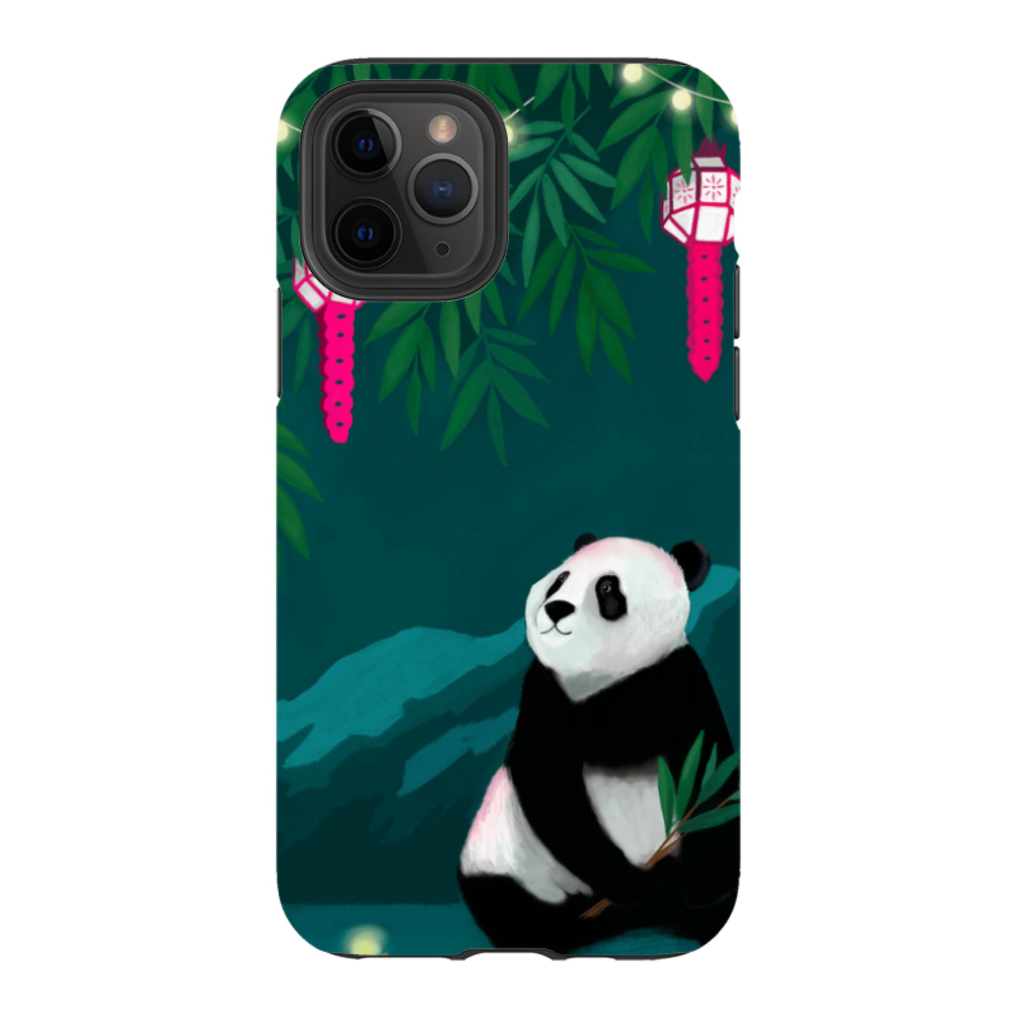 iPhone Tough Case - Panda And Lanterns By Bex Parkin
