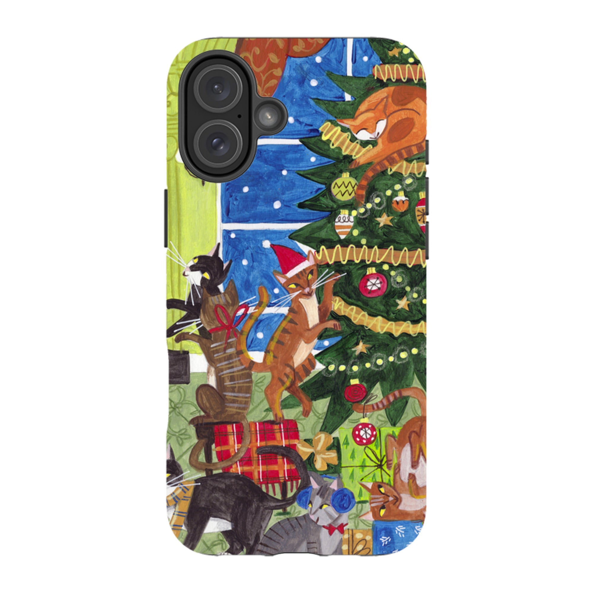 iPhone MagSafe Tough Case - Christmas Cats By Caroline Bonne Muller