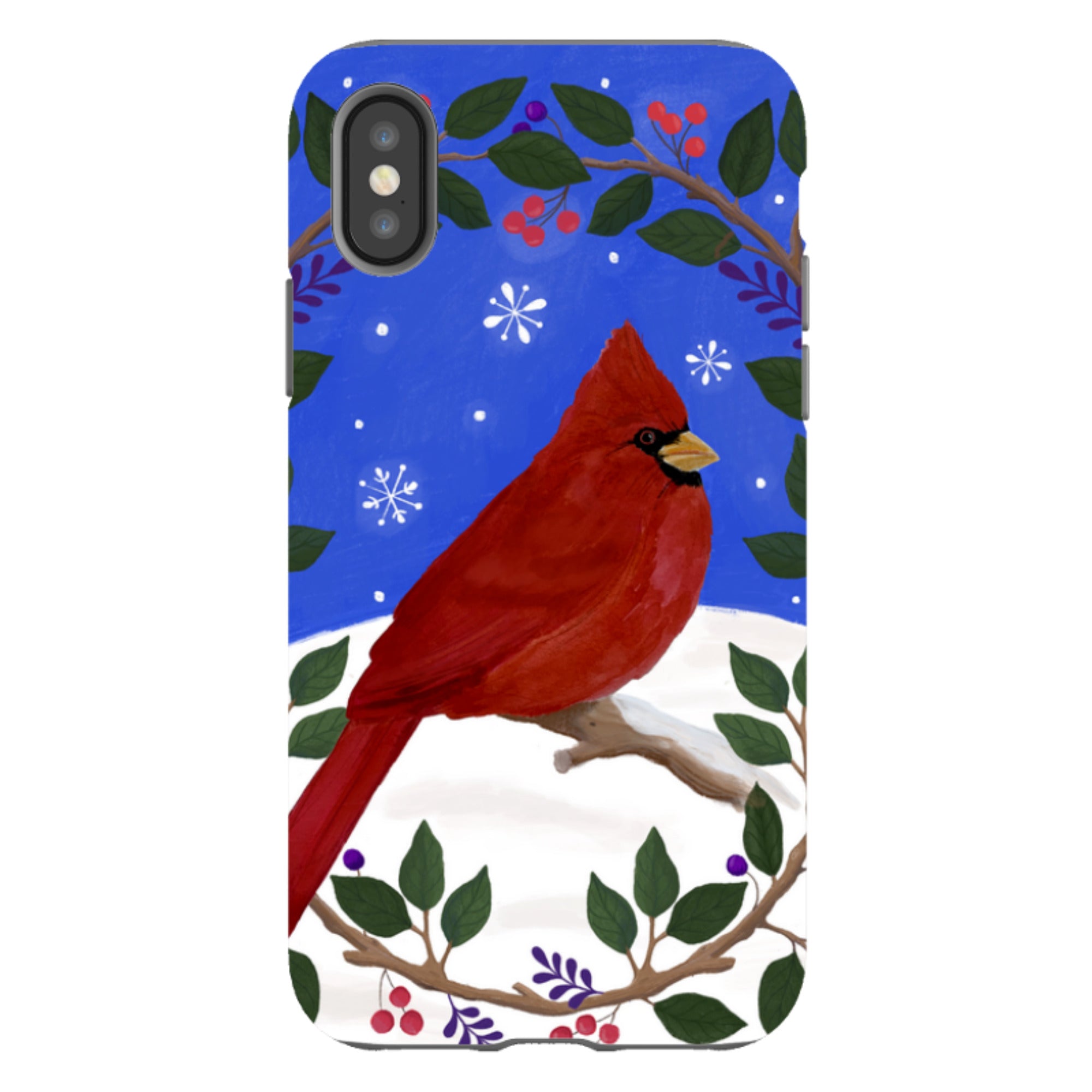 iPhone Tough Case - Cardinal Wreath By Bex Parkin