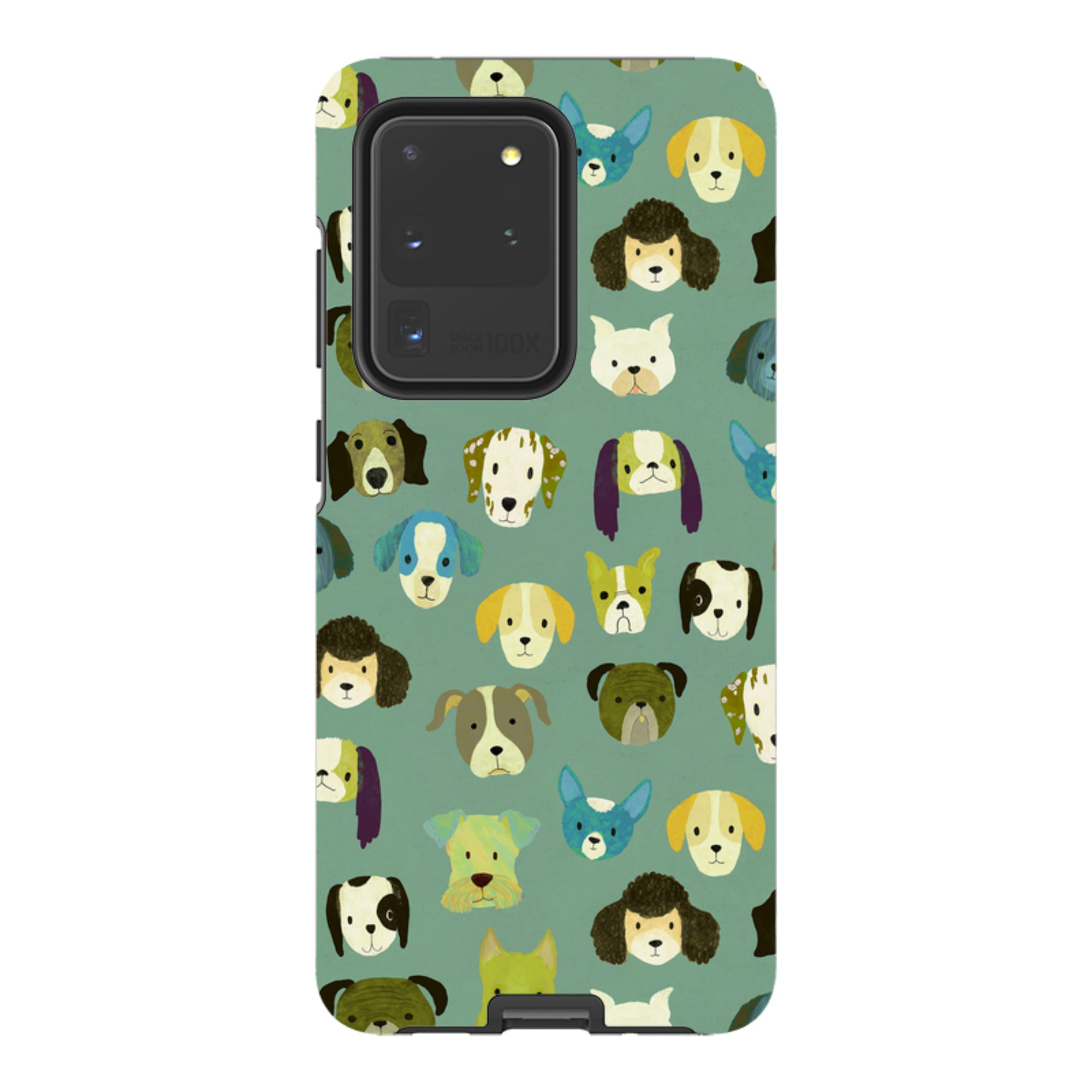 Samsung Tough Case - Dog Heads Green By Katherine Quinn