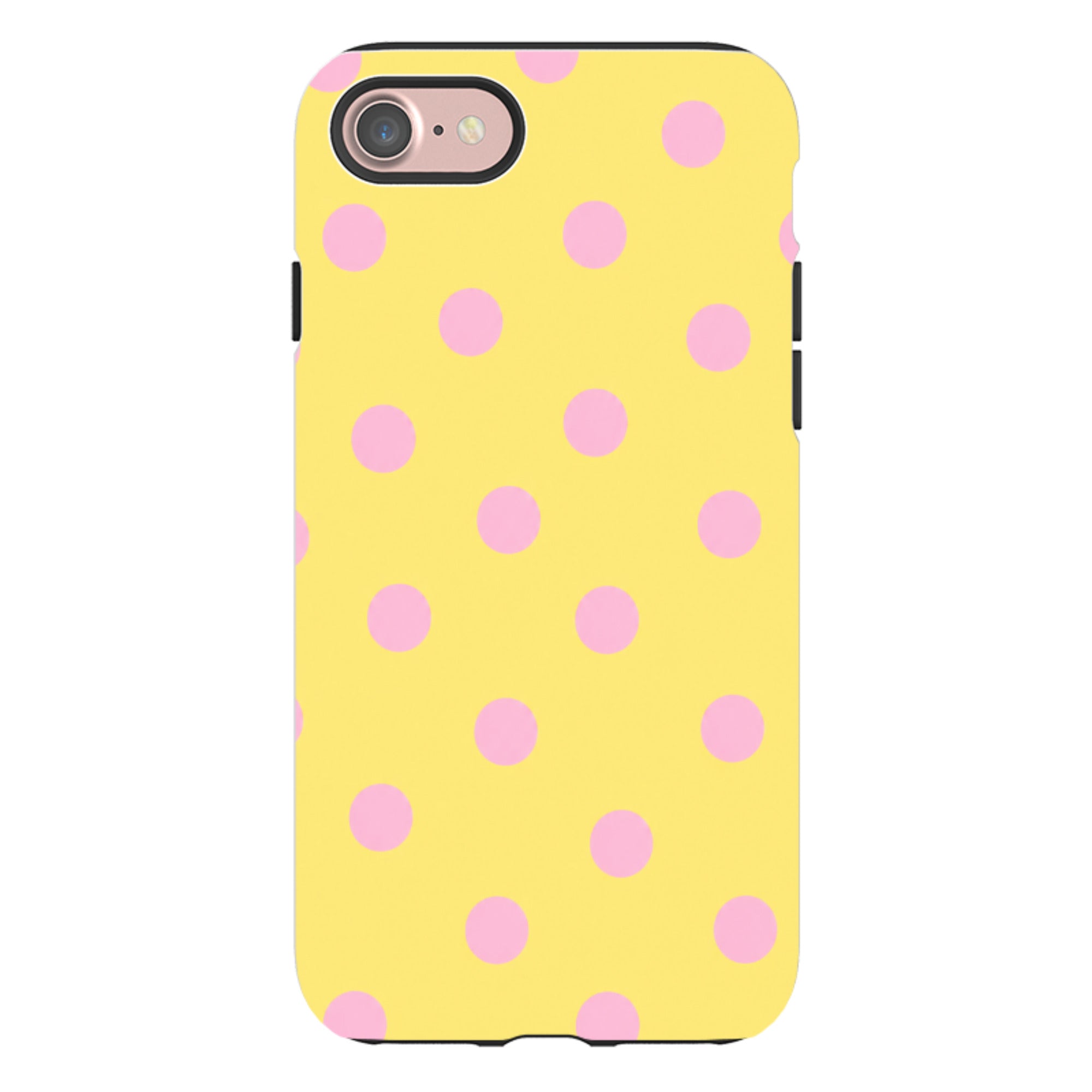 iPhone Tough Case - Yellow & Pink Polka Dot