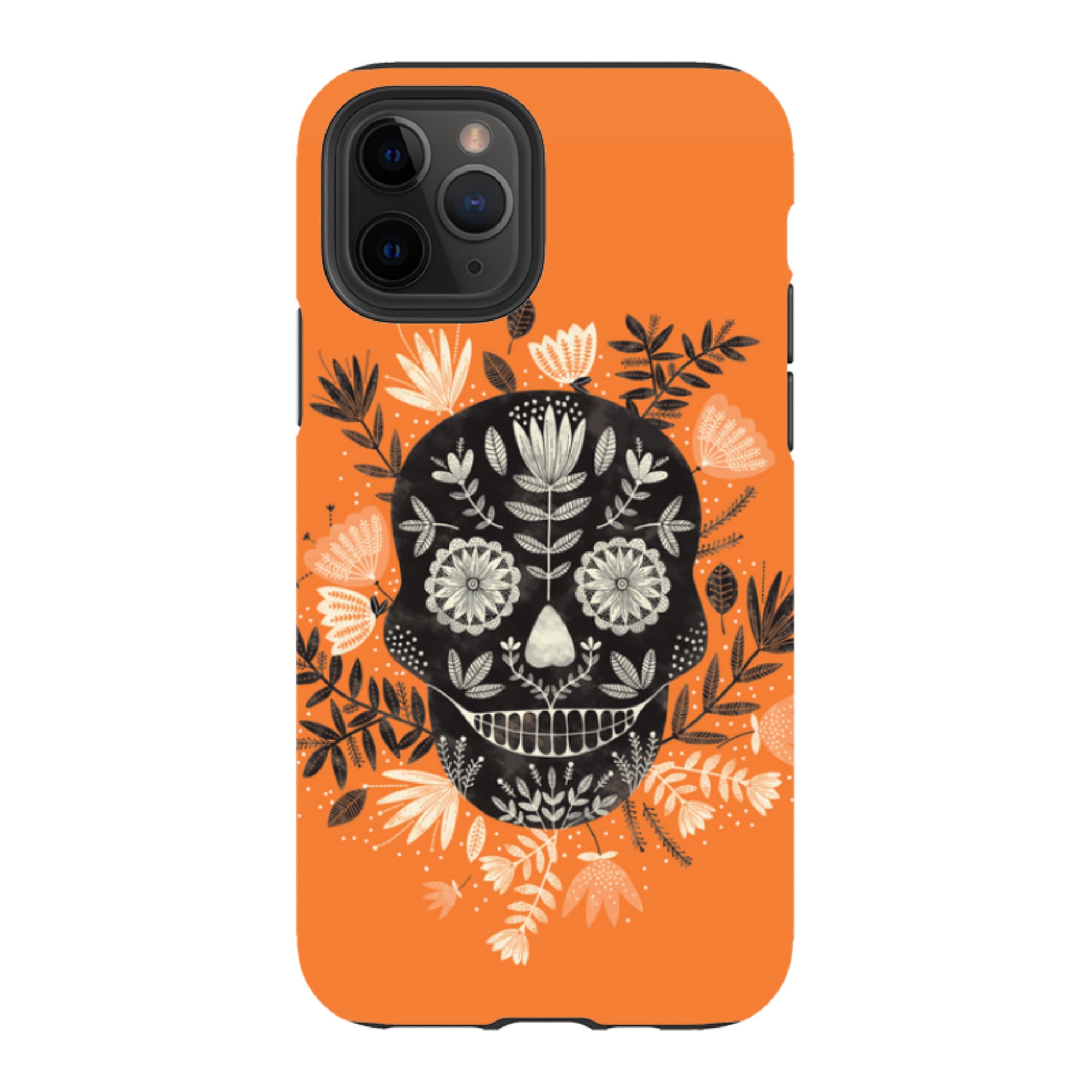 iPhone Tough Case - Sugar Skull Orange By Jade Mosinski