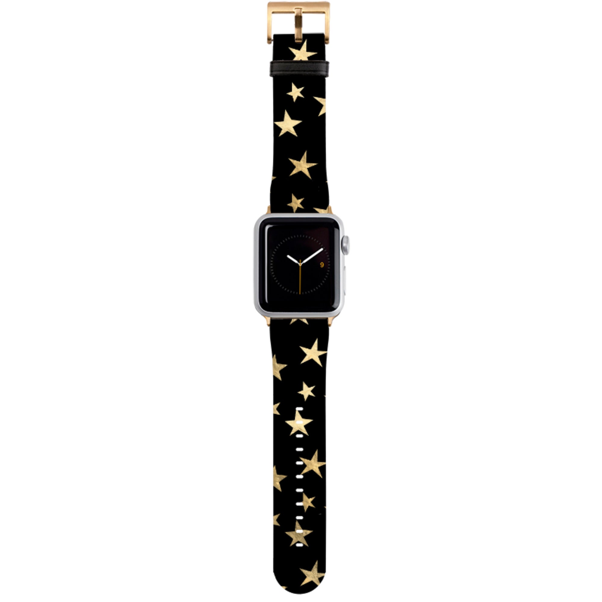 Black and Gold Stars Apple Watch Strap