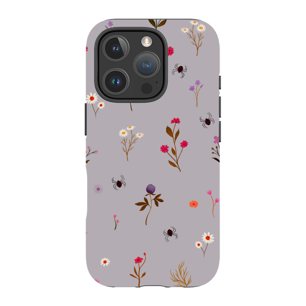 iPhone Tough Case - Florals and Spiders - Mauve By Katherine Quinn
