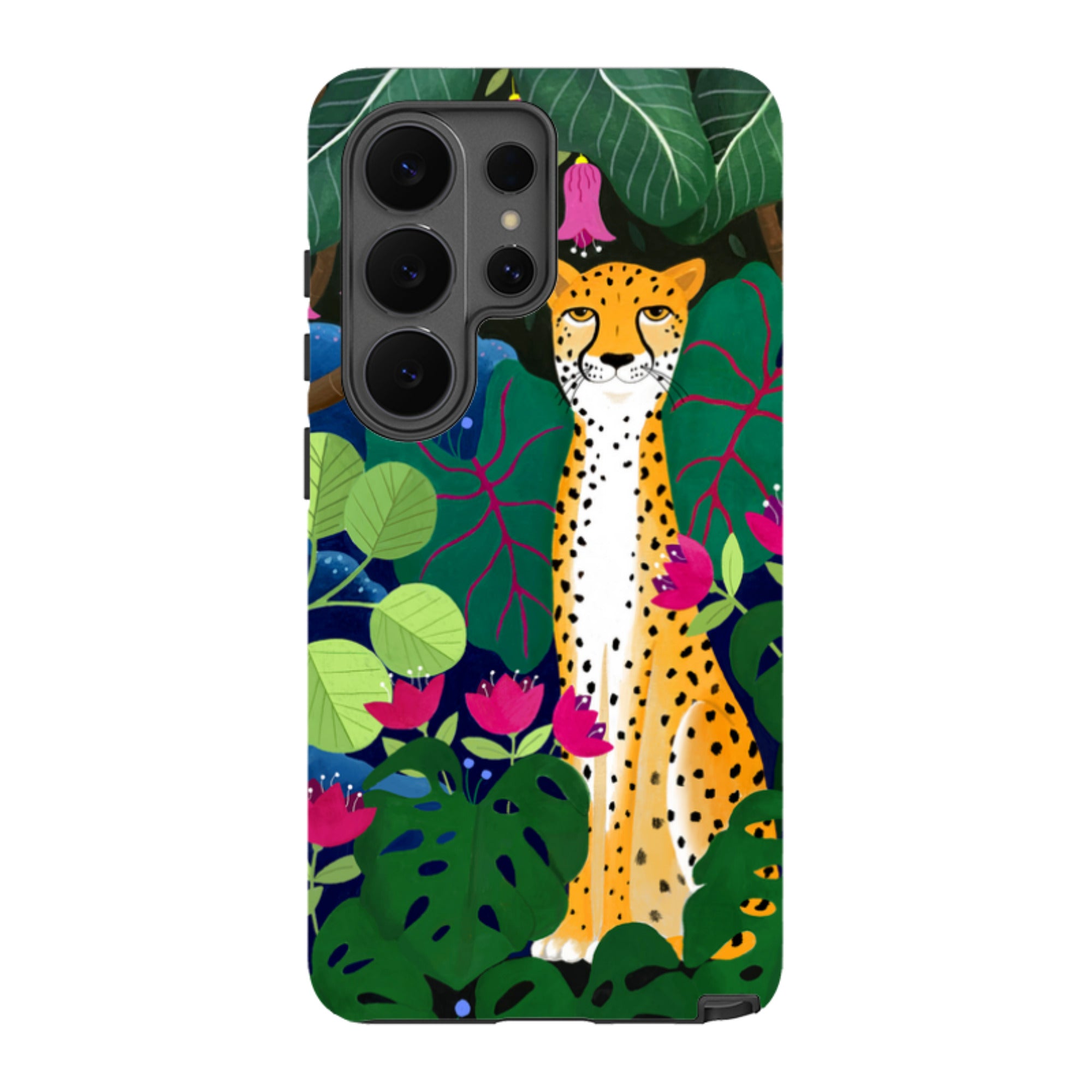 Samsung Tough Case - Cheetah And Monstera By Bex Parkin