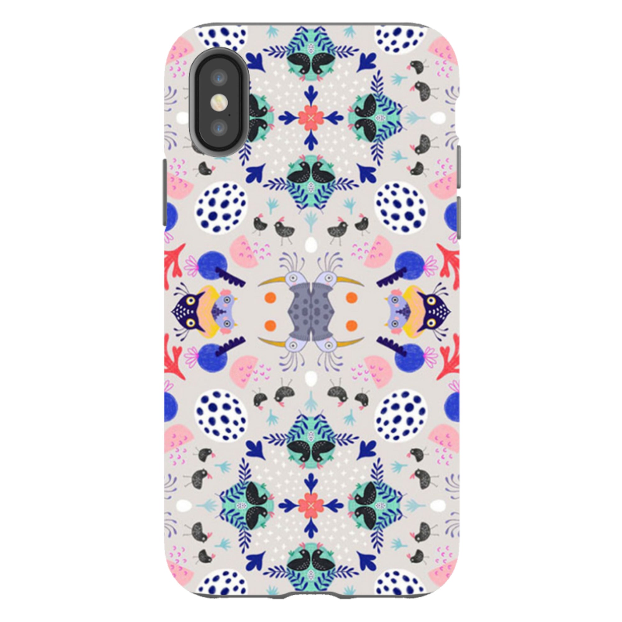 iPhone Tough Case - Crazy Bird Pattern By Mia Underwood