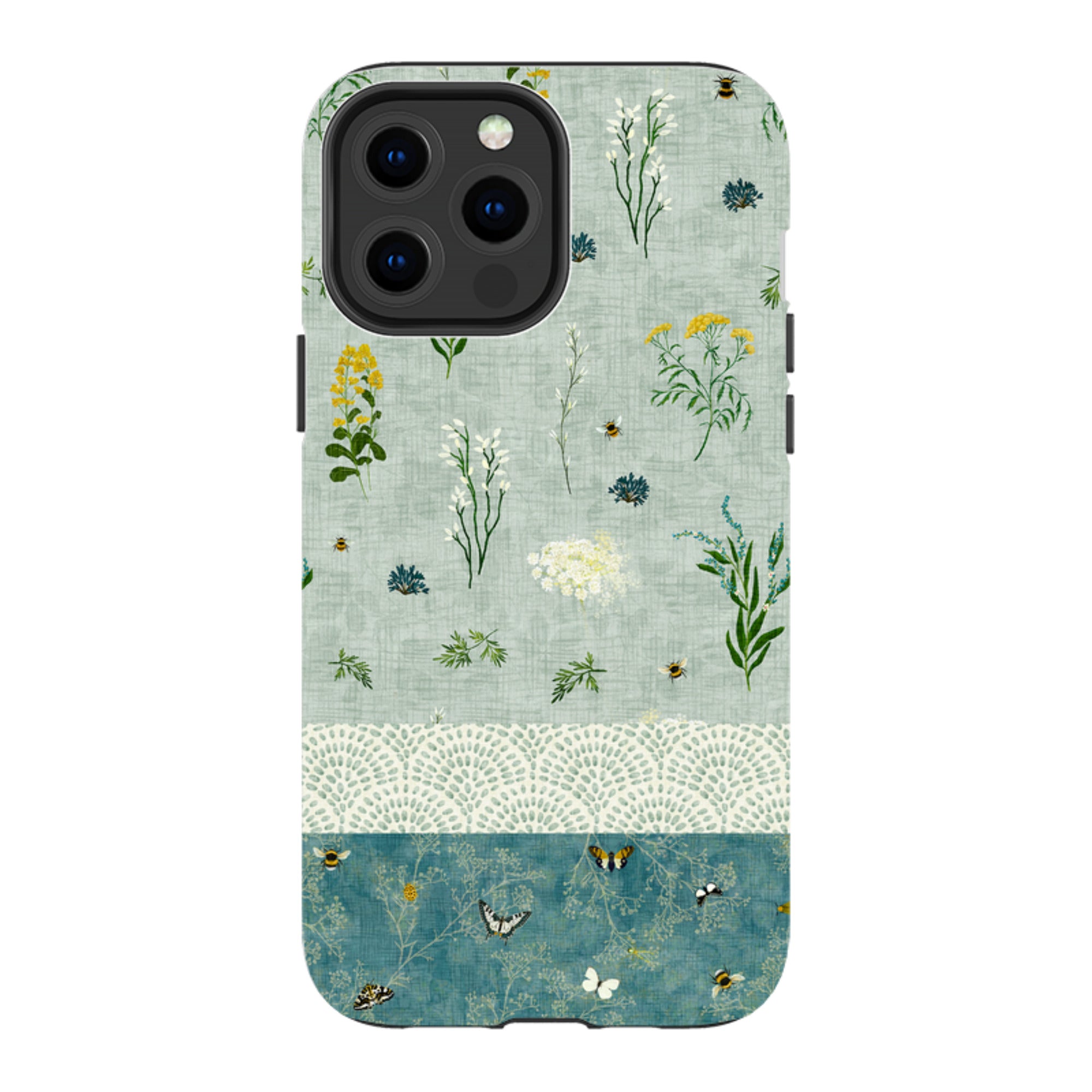 iPhone Tough Case - Song Bird Florals and Bees 2 By Katherine Quinn
